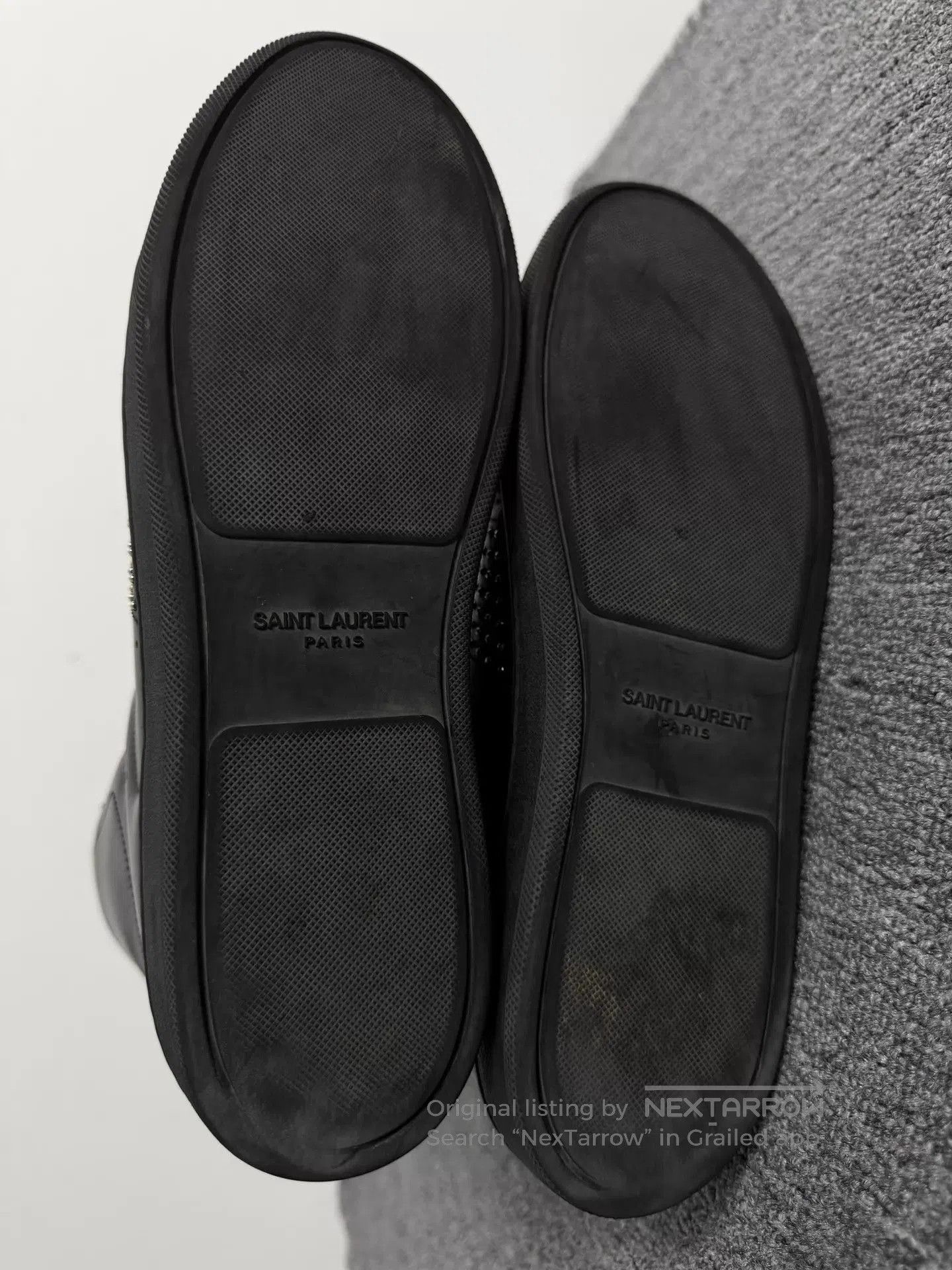 Saint Laurent Paris Black High-Top Sneakers with Studded Detail Size 7.5. Size US 7.5 / EU 40-41 - 6 Thumbnail