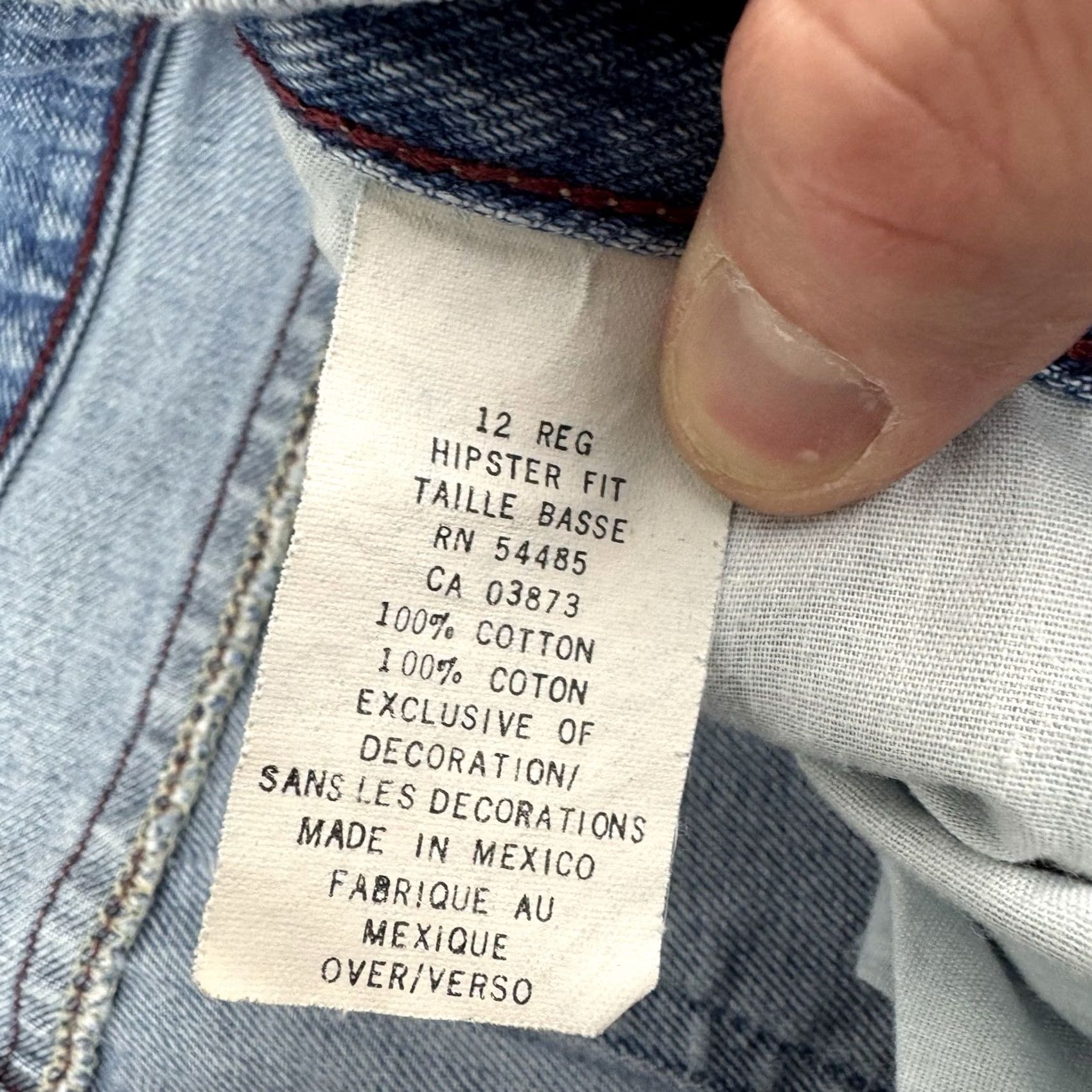 American Eagle Outfitters VINTAGE American Eagle Jeans Womens 12 Reg Hipster Fit Low Waist Flare Y2K 90s Blue Size 34" / US 12 / IT 48 - 4 Thumbnail