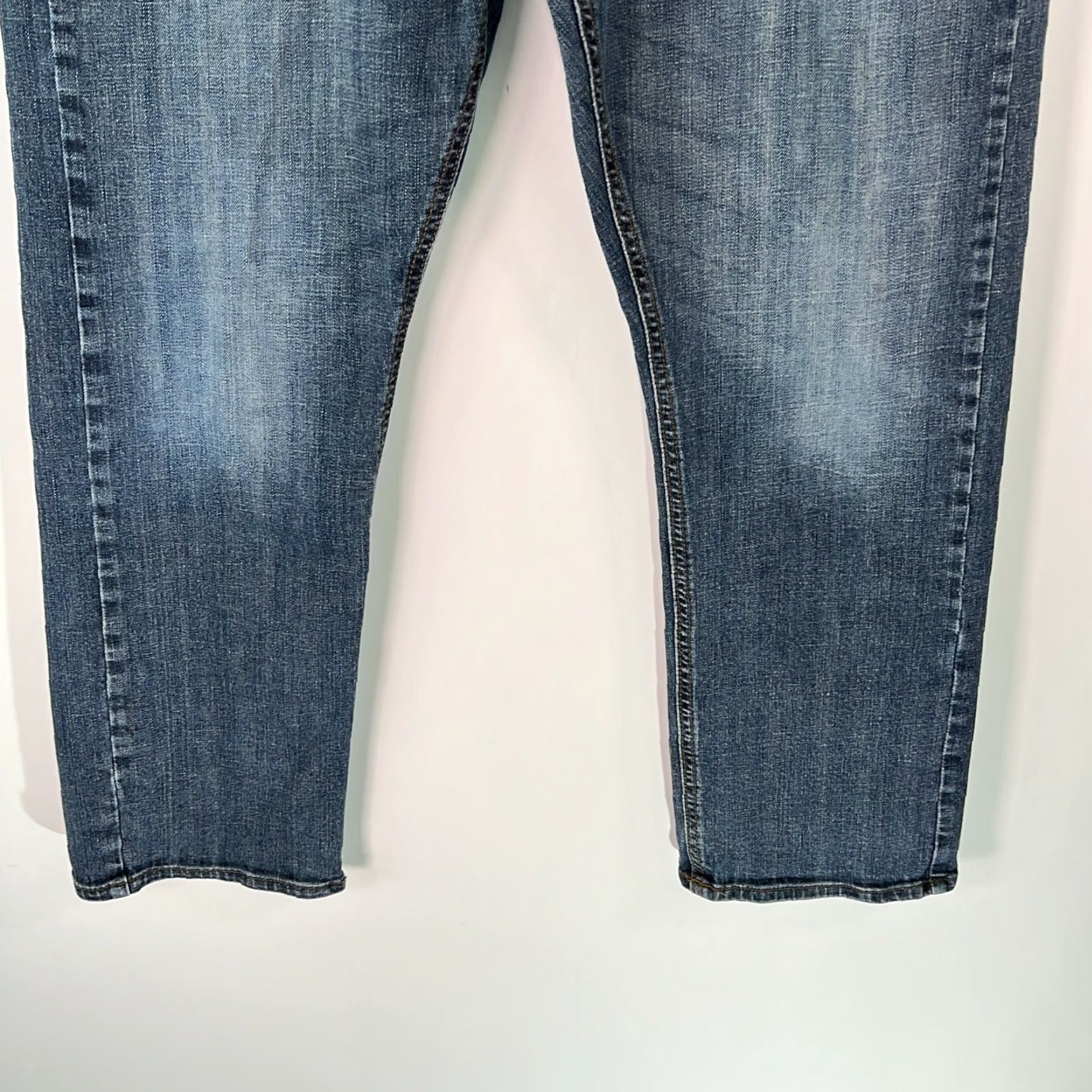 Wrangler Wrangler Jeans Mens Flat Front Straight Leg Blue Slim Denim 36X30 Regular 5-Pocket Denim Jeans Mens Size US 36 / EU 52 - 5 Thumbnail