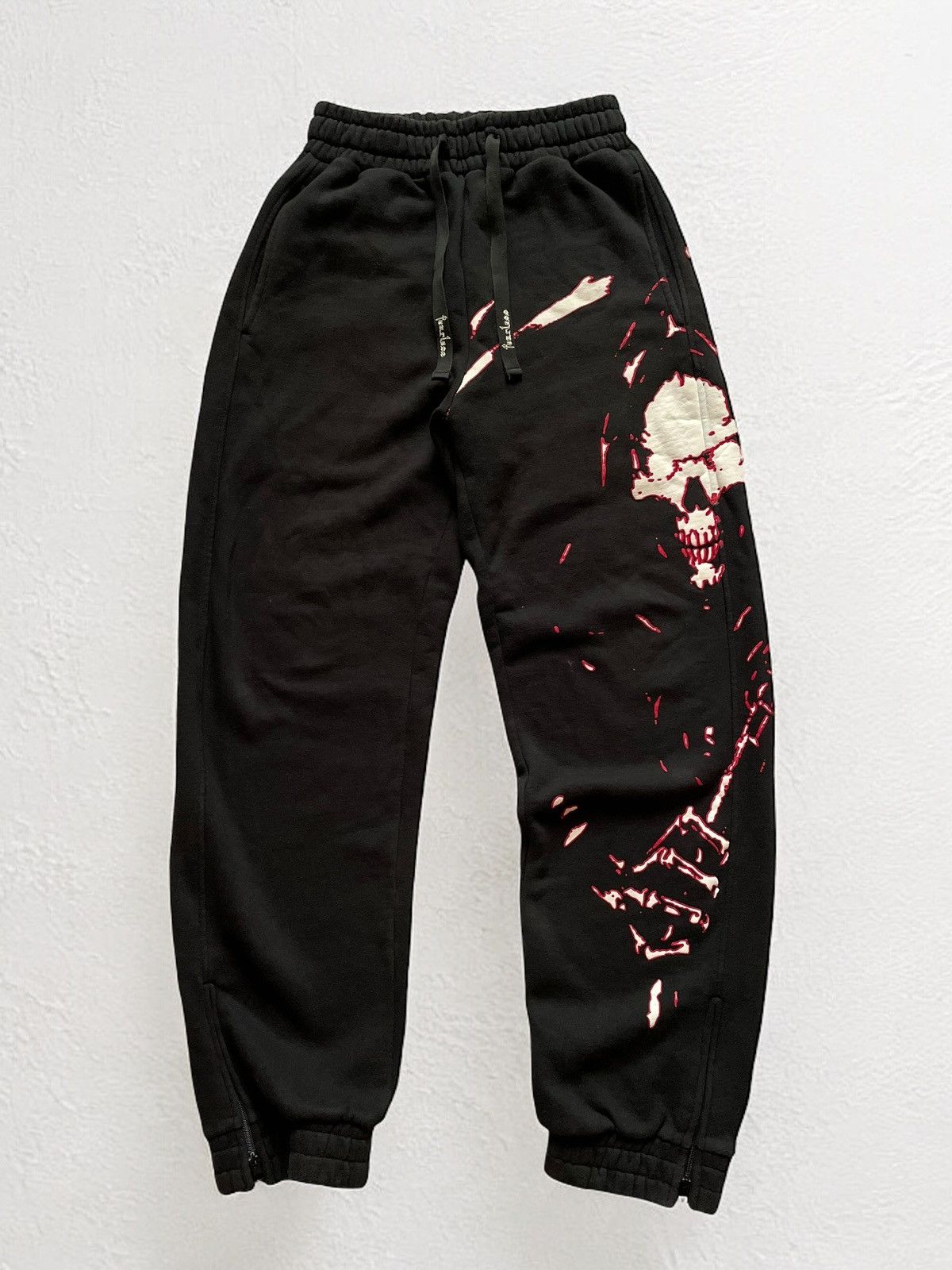 Band Tees × Designer FEARLESS SKULL HEAVY COTTON SWEATPANTS SKELETON PANTS Size US 34 / EU 50 - 1 Thumbnail