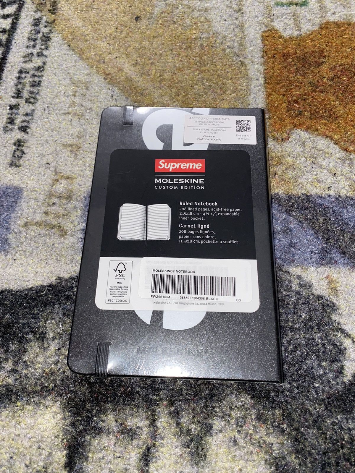 Supreme Supreme Moleskin Notebook Black Size ONE SIZE - 2 Thumbnail