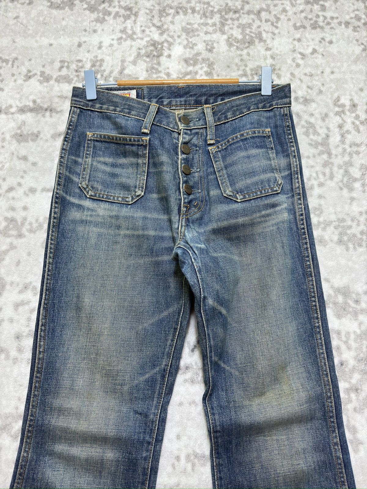 Big John Vintage Rare Big John Flared Bush Pocket Faded Denim Size US 28 / EU 44 - 3 Thumbnail