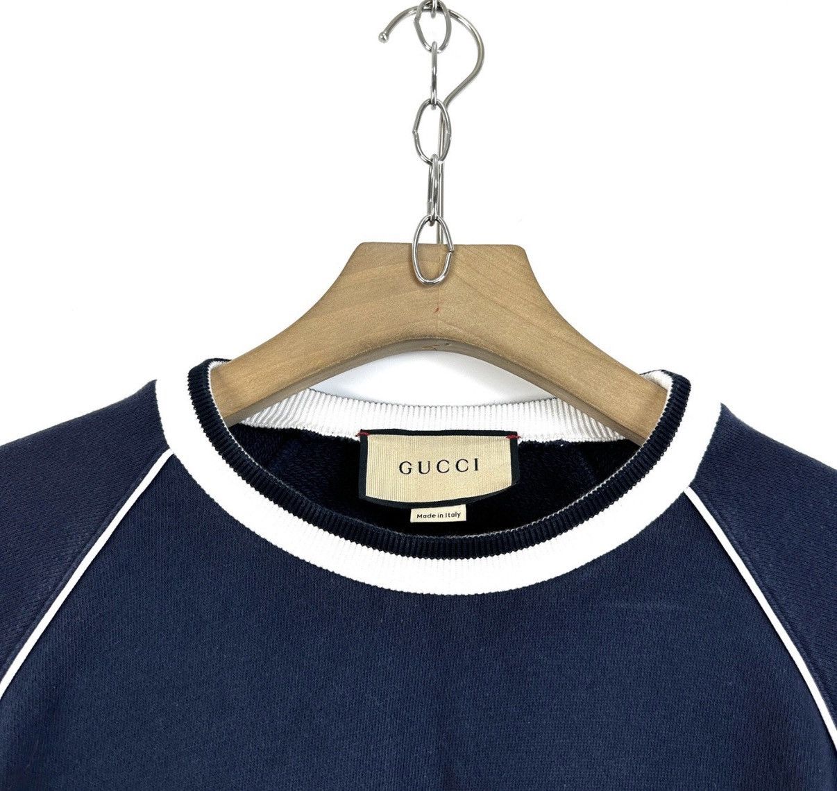 Gucci Gucci / Women's Navy Blue Crew Neck Sweatshirt K12 Size M / US 6-8 / IT 42-44 - 3 Thumbnail