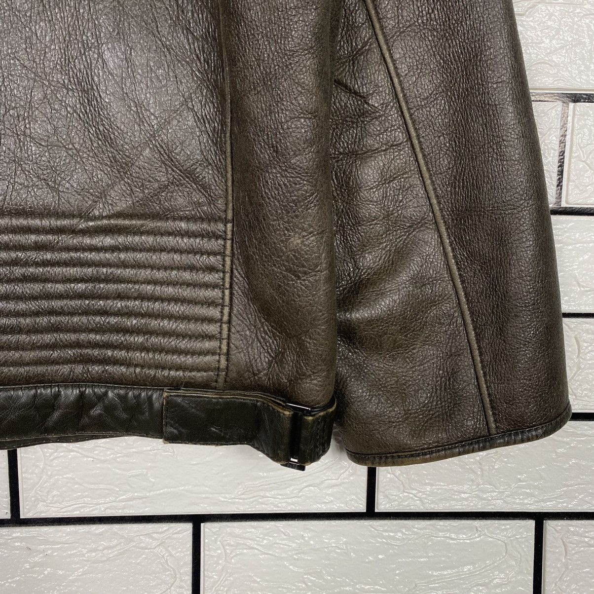 Hugo Boss 🔥VINTAGE LEATHER JACKET HUGO BOSS SHEARLING BLANKET Size US S / EU 44-46 / 1 - 10 Thumbnail