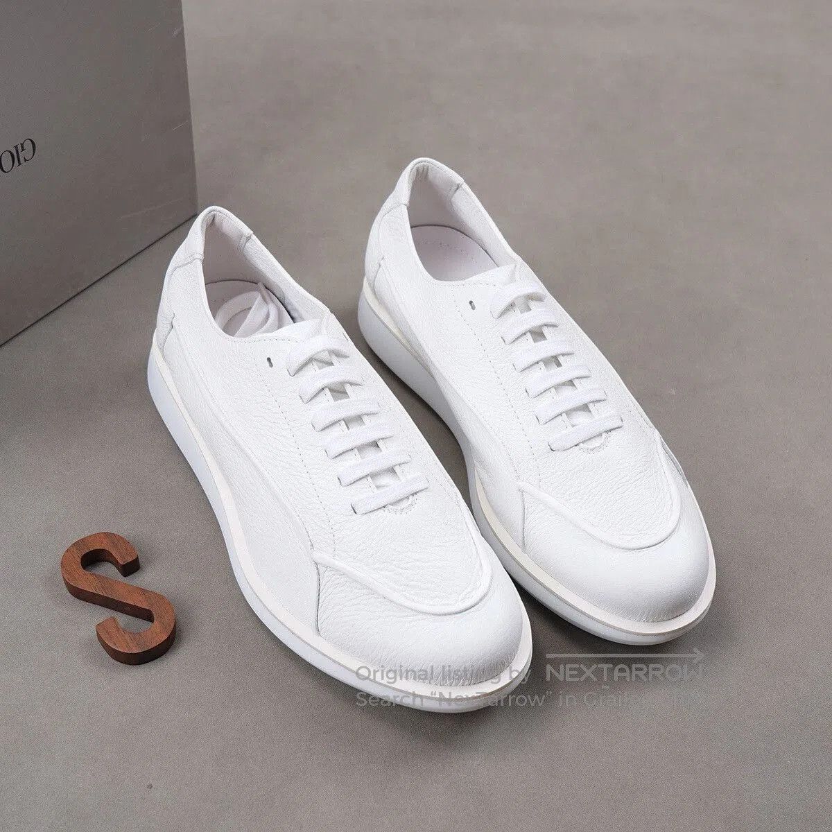 Giorgio Armani Giorgio Armani White Suede Sneakers Sale. Size US 11 / EU 44 - 1 Thumbnail