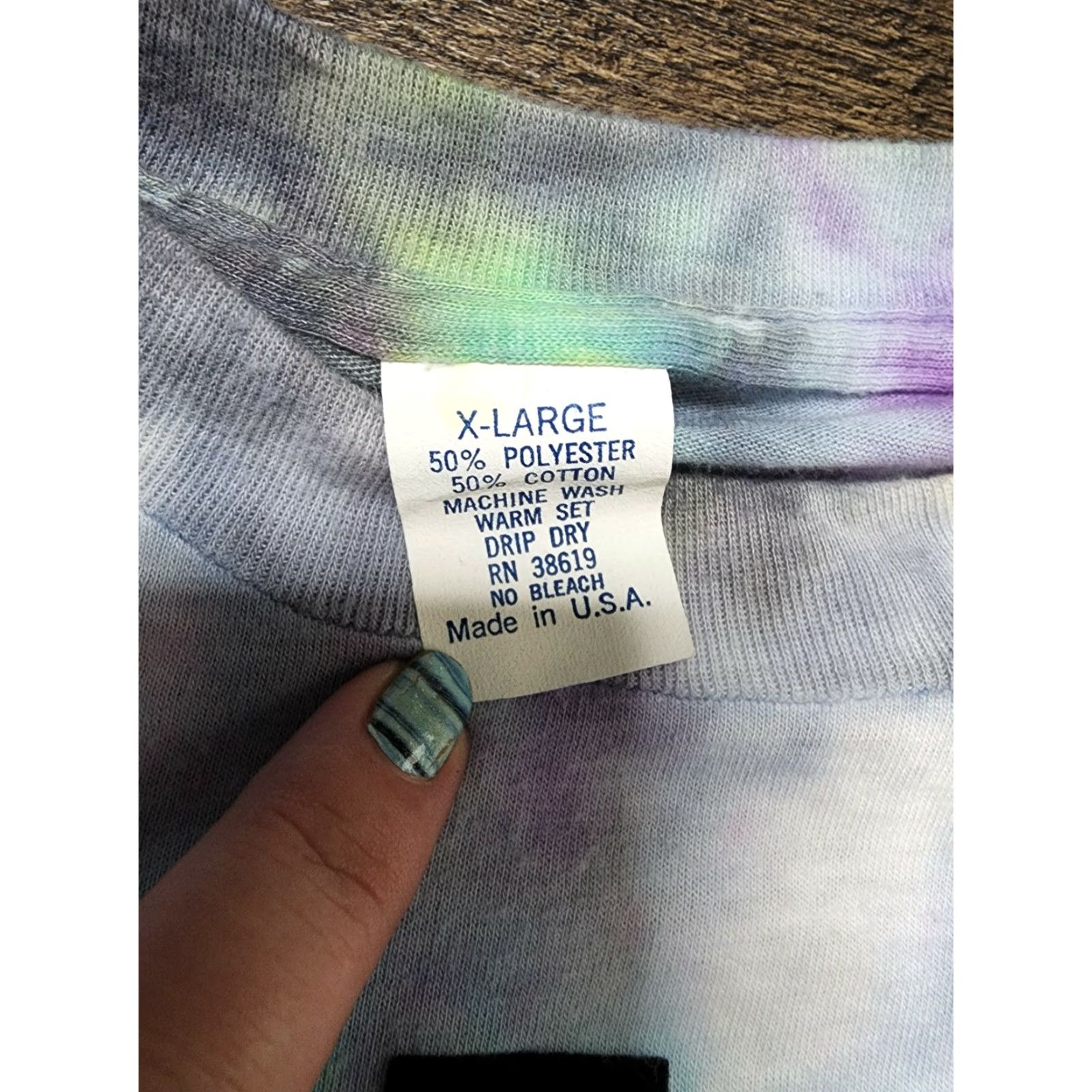 Vintage VINTAGE Mens XL Past 50 Funny Tie Dye American Shirt Single Stitch Size US XL / EU 56 / 4 - 5 Thumbnail