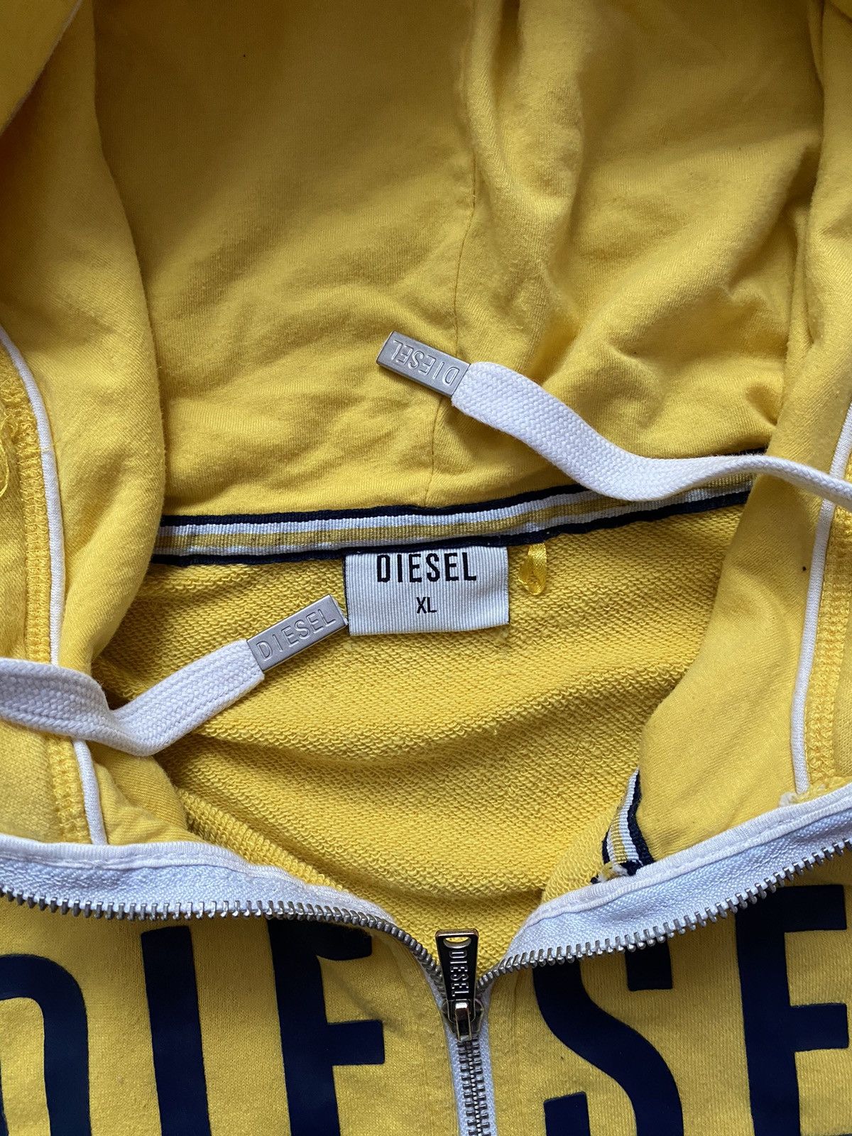 Diesel × Vintage Vintage Zip-Up Hoodie Diesel 90s Black-Yellow Y2K Big logo Size US XL / EU 56 / 4 - 7 Thumbnail