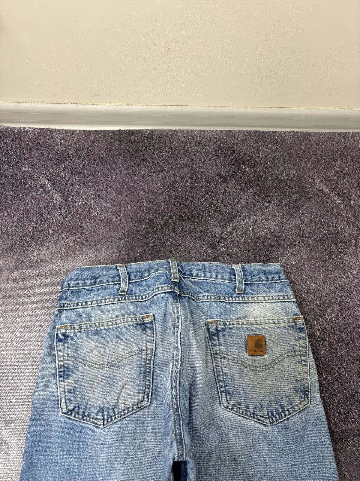 Carhartt × Vintage Vintage Carhartt Faded Blue Denim Work Hype Baggy Jeans Size US 34 / EU 50 - 5 Thumbnail