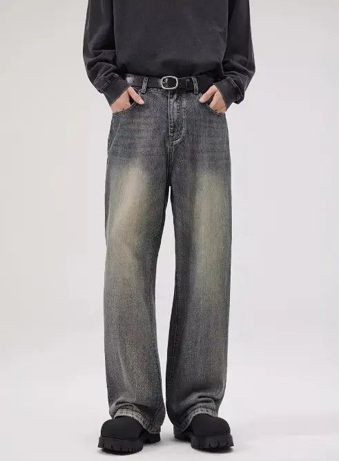 Japanese Brand × Jean Men's straight baggy trendy casual distressed wide-leg jeans Size US 32 / EU 48 - 1 Thumbnail