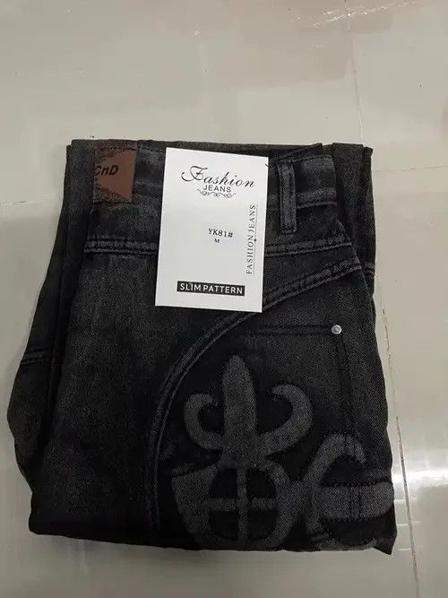 Jean Mitsui x Kase Washed Wave Denim Baggy Jeans Size US 34 / EU 50 - 6 Thumbnail