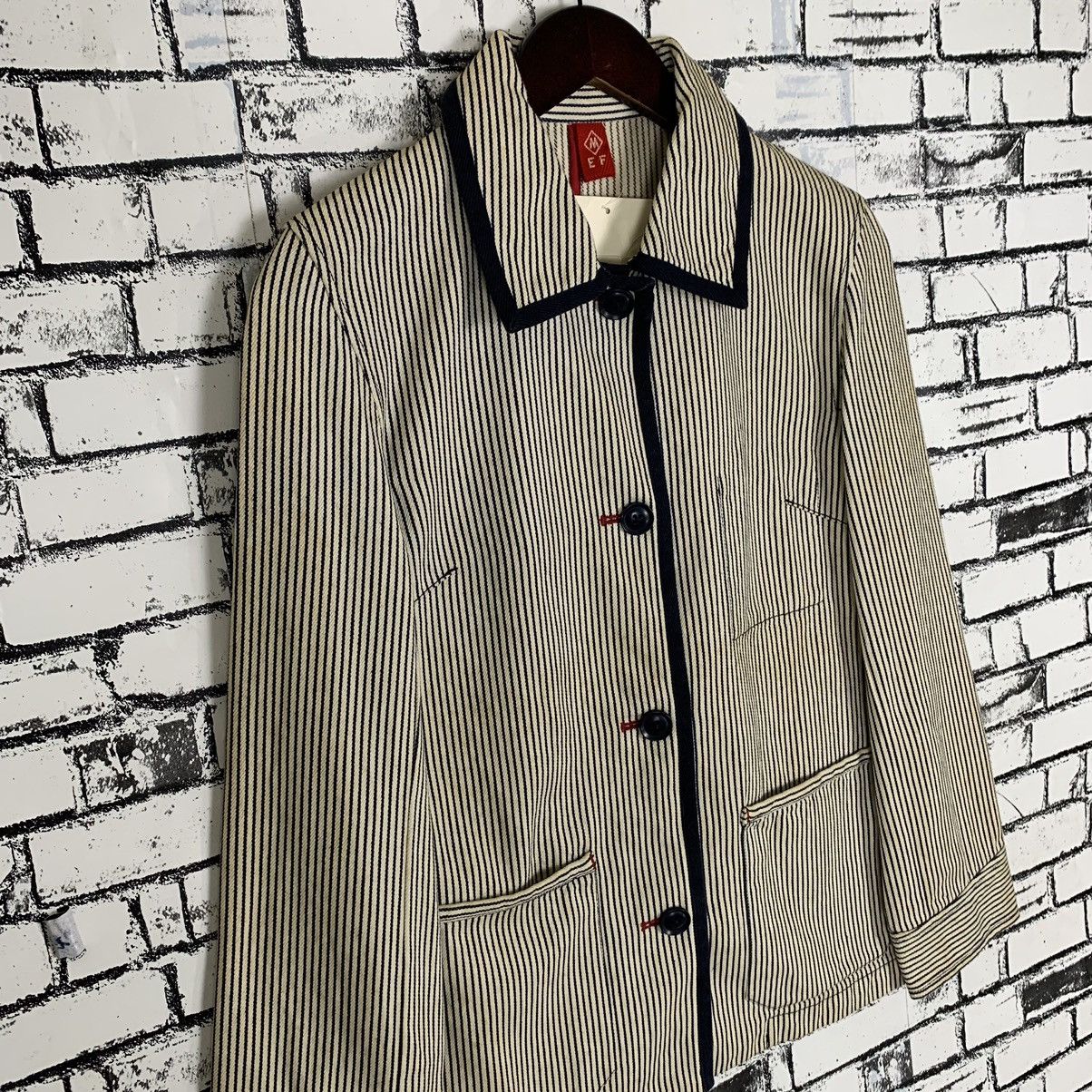 Japanese Brand × Vintage Japanese Brand Unbrand Stripes Jacket for Women Size M / US 6-8 / IT 42-44 - 4 Thumbnail