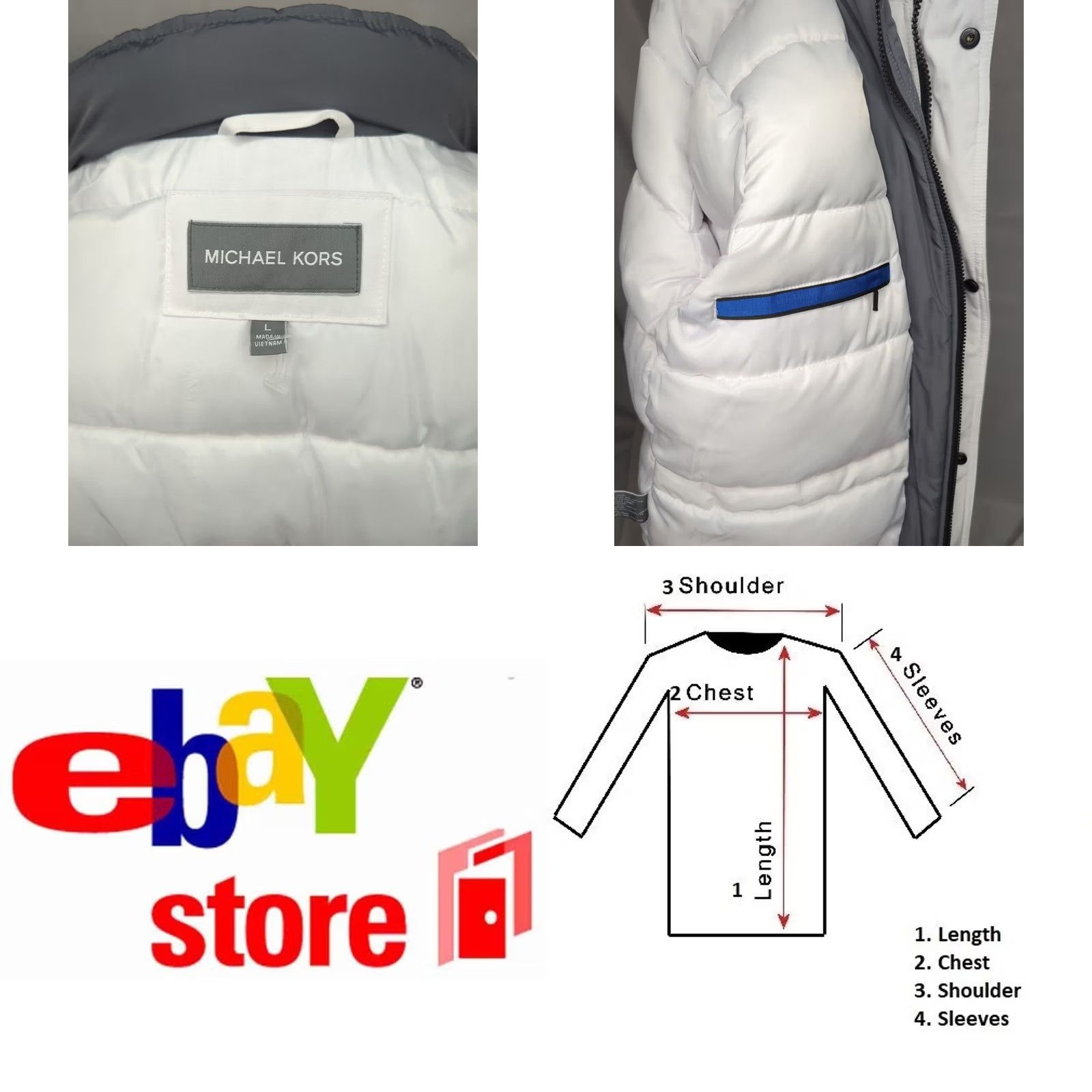 Michael Kors Michael Kors Men's Hooded Bib Snorkel Parka Jacket White Large Size US L / EU 52-54 / 3 - 9 Thumbnail