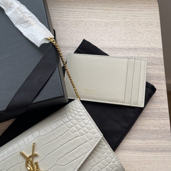 Saint Laurent Paris o1b1hav110724 Size: OS / Uptown Chain Wallet in Soft Cream Size ONE SIZE - 3 Thumbnail