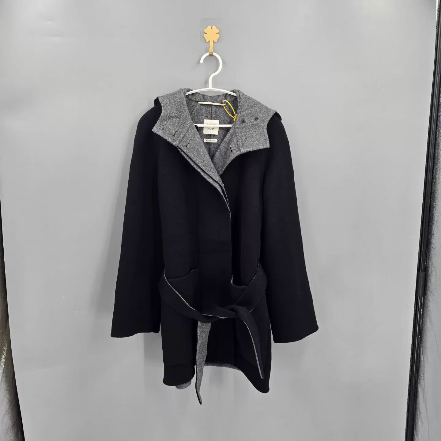 Hermes Hermes Hooded Cashmere Coat Black & Gray 36 99 Size XS / US 0-2 / IT 36-38 - 1 Thumbnail