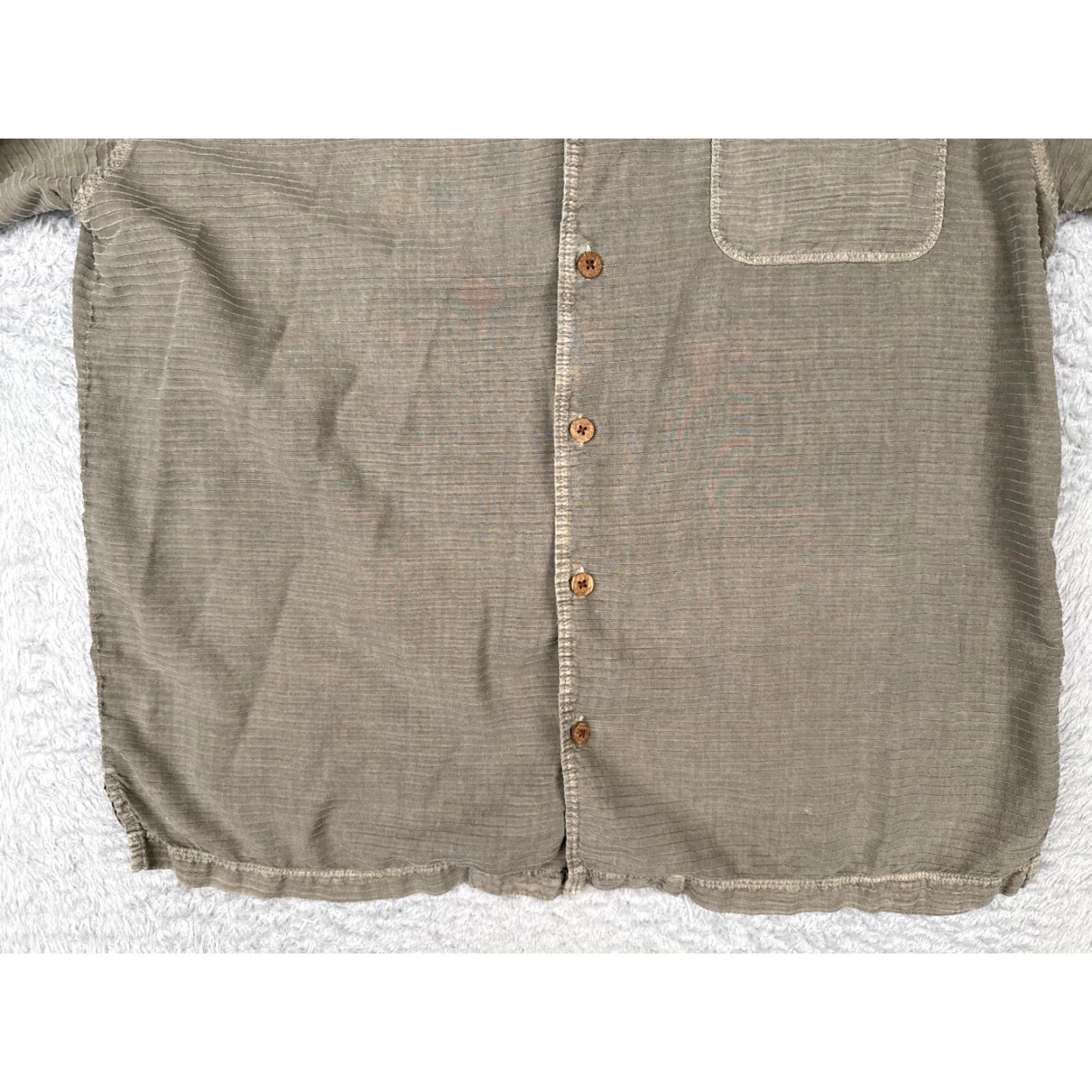 Tommy Bahama Tommy Bahama Shirt Men Medium Gray Silk Blend Hawaiian Wood Button Up READ Size US M / EU 48-50 / 2 - 5 Thumbnail