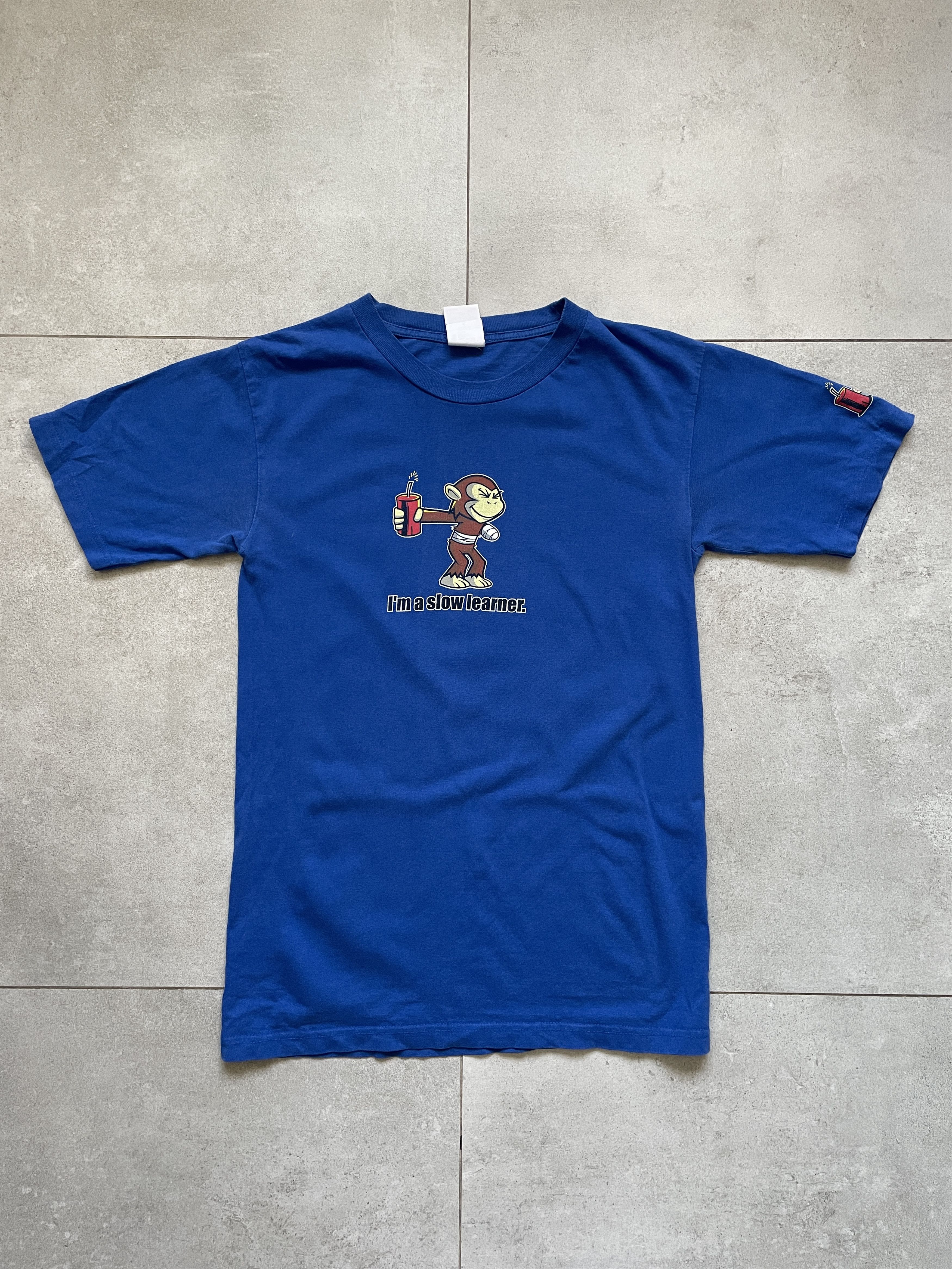 Vintage Y2K IM SLOW LERNER MONKEY BLUE BABY FIT TO THE EDGE TEE Size US S / EU 44-46 / 1 - 1 Thumbnail