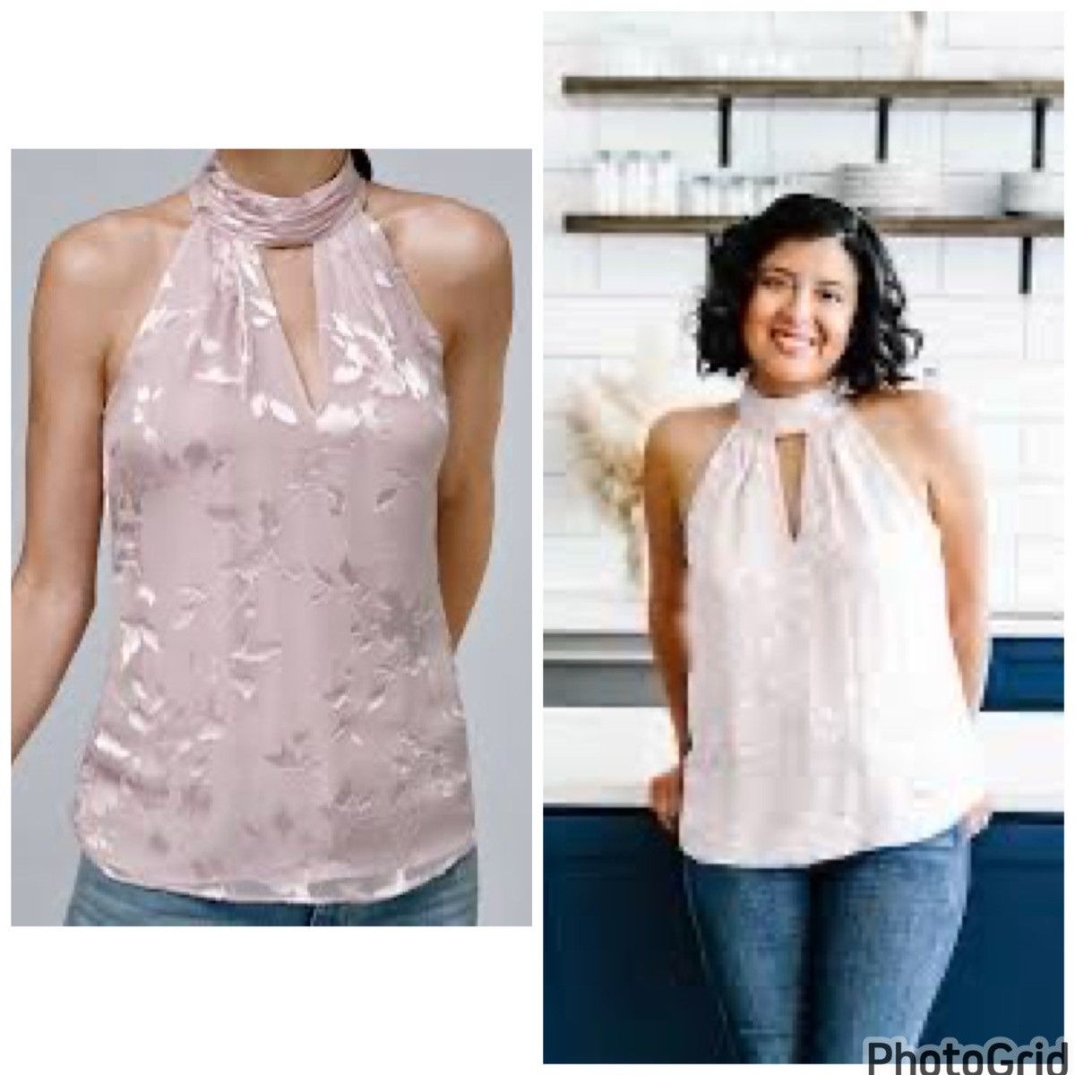 White House Black Market WHBM Silk Blend Blush Top Size M / US 6-8 / IT 42-44 - 1 Thumbnail