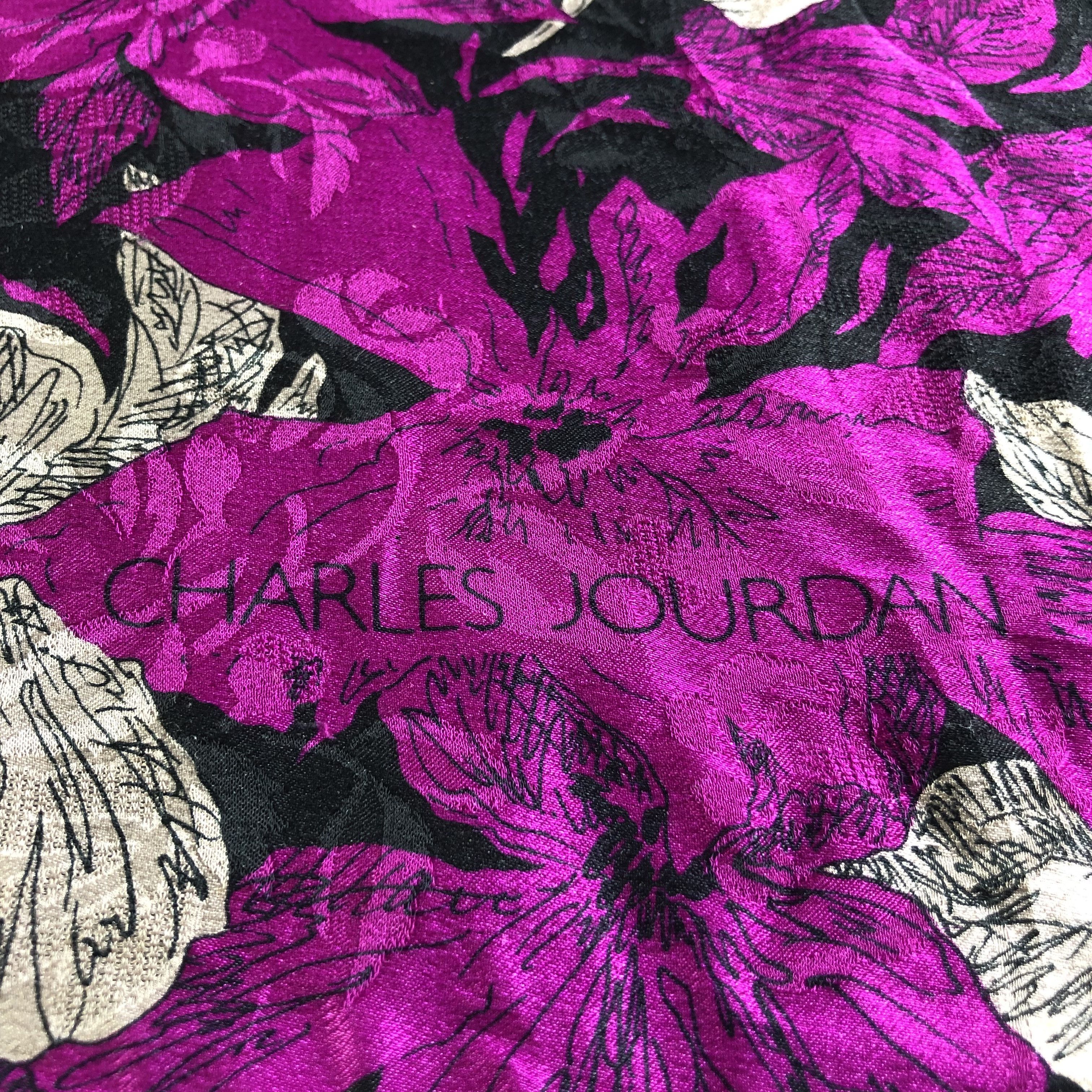 Charles Jourdan Charles Jourdan Floral Silk Scarf M955 Size ONE SIZE - 3 Thumbnail