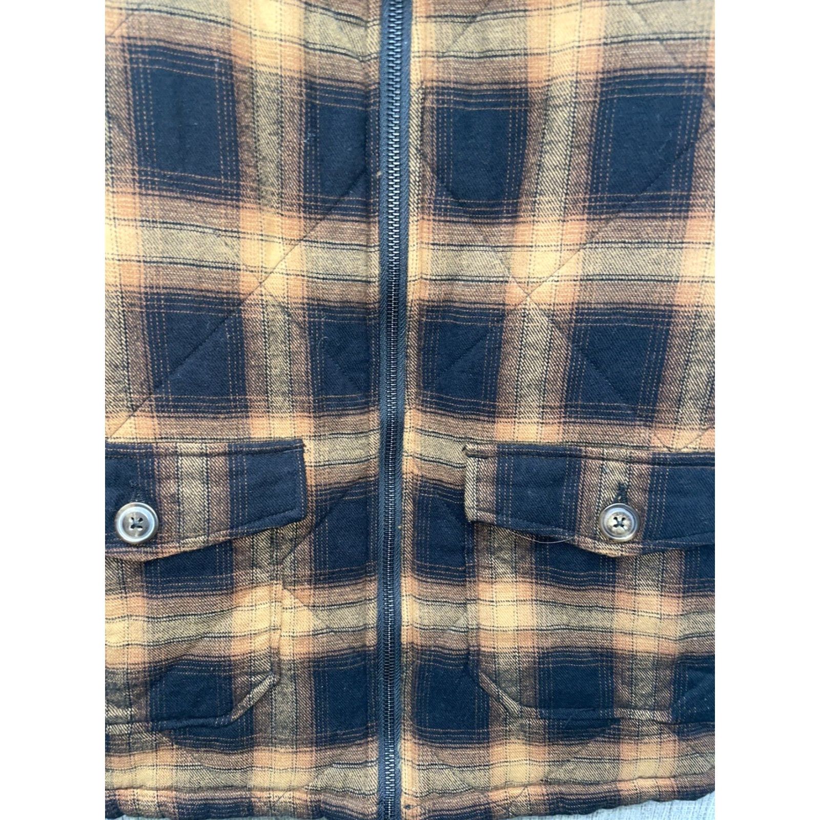 Buckle Black BKE Brown/Black Plaid Puffer Full Zip Vest Womens S Size S / US 4 / IT 40 - 3 Thumbnail