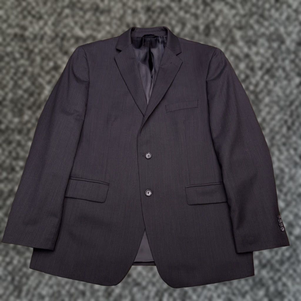 Vintage Marc Anthony Suit Jacket 44 Short Black Wool Blazer Jacket Notch Lapel Two-Button Single-Breasted Men 44 Regular Size US 44 / EU 60 - 1 Thumbnail