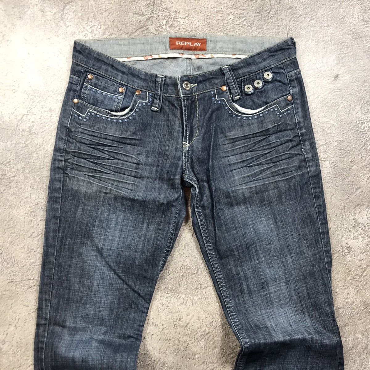 Vintage Y2K Baggy Flared Distressed Jeans Grunge Streetwear Logo 29 Size US 29 - 3 Thumbnail
