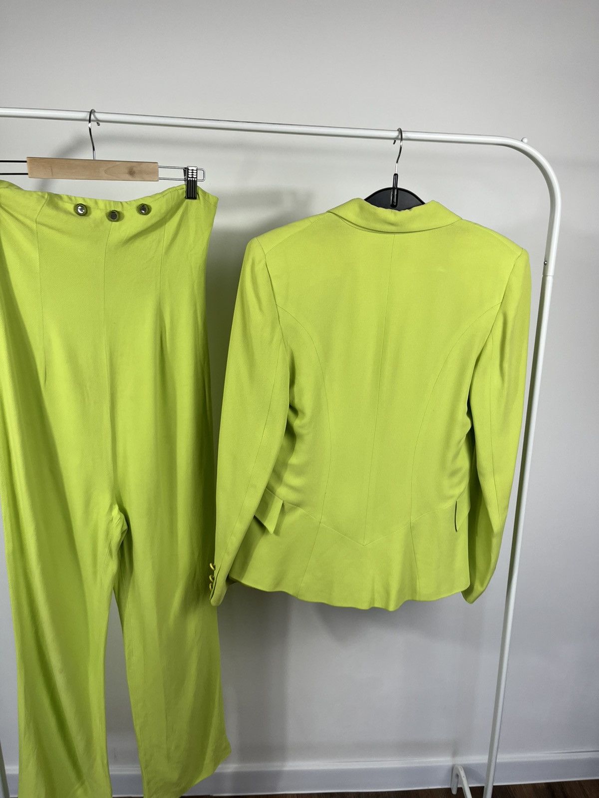 Other Vintage Sportstaff Lime Green Pantsuit Blazer Trouser Set 44 Size M / US 6-8 / IT 42-44 - 13 Thumbnail