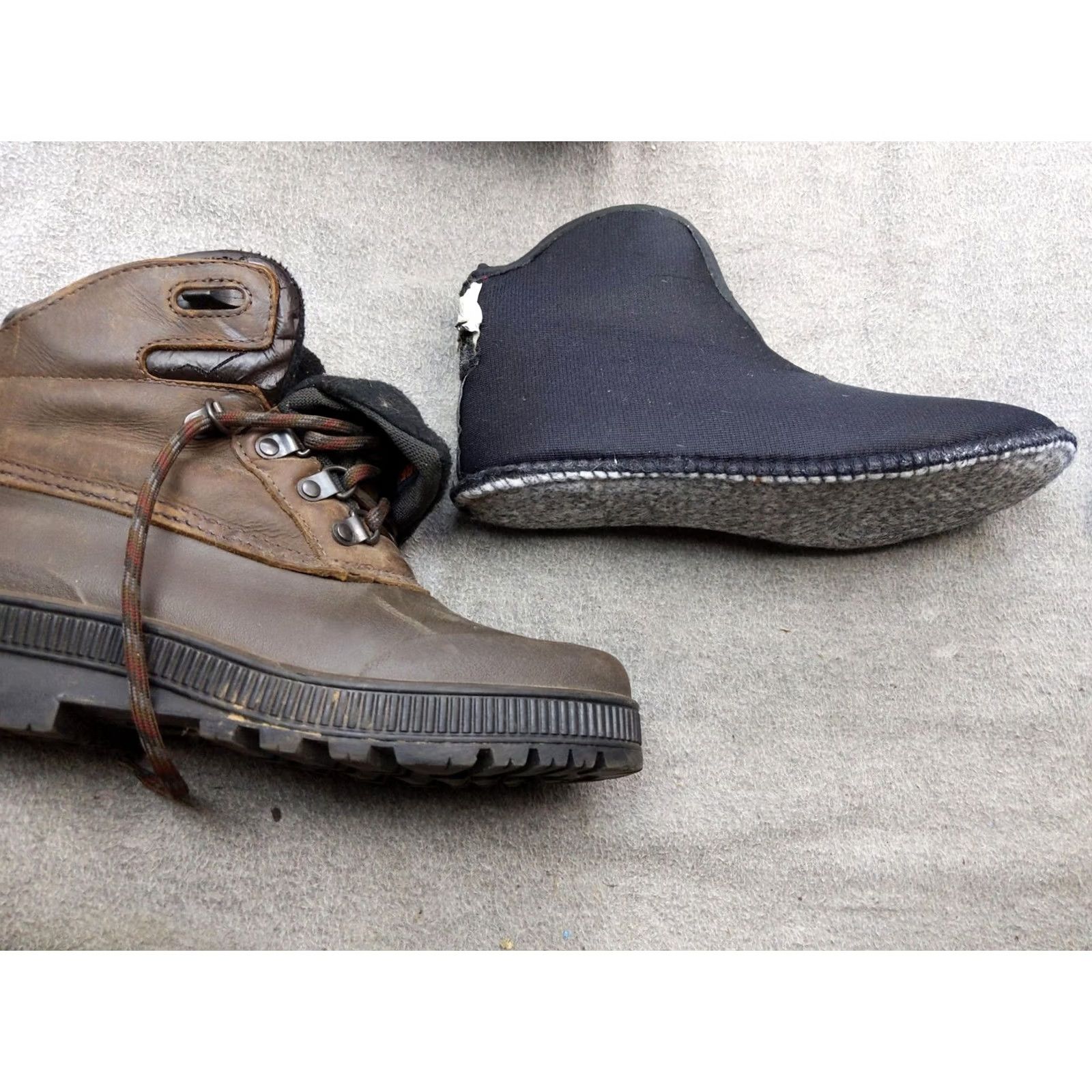 SOREL VINTAGE Sorel Mens 8 Brown Leather Insulated Rubber Snow Winter Boots Liner Size US 8 / EU 41 - 2 Thumbnail