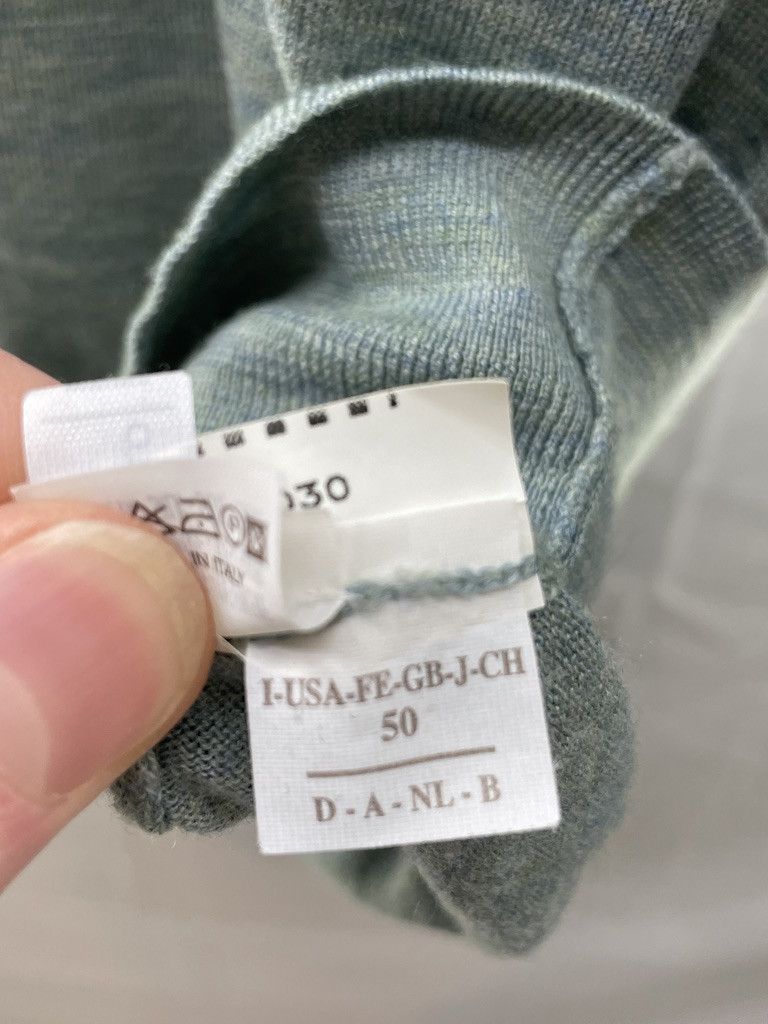 Brunello Cucinelli BRUNELLO CUCINELLI Green V Neck Cashmere Silk Sweater Size US M / EU 48-50 / 2 - 13 Thumbnail
