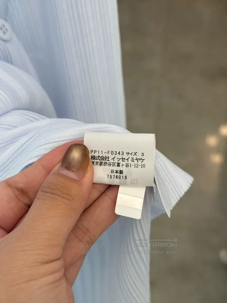 Issey Miyake Issey Miyake Light Blue Ribbed Cardigan Shirt Size L / US 10 / IT 46 - 3 Thumbnail