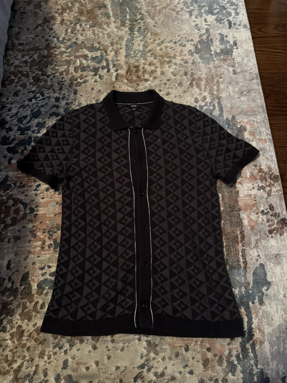 Express Express Knit Short Sleeve Button Up Polo Size US M / EU 48-50 / 2 - 1 Thumbnail