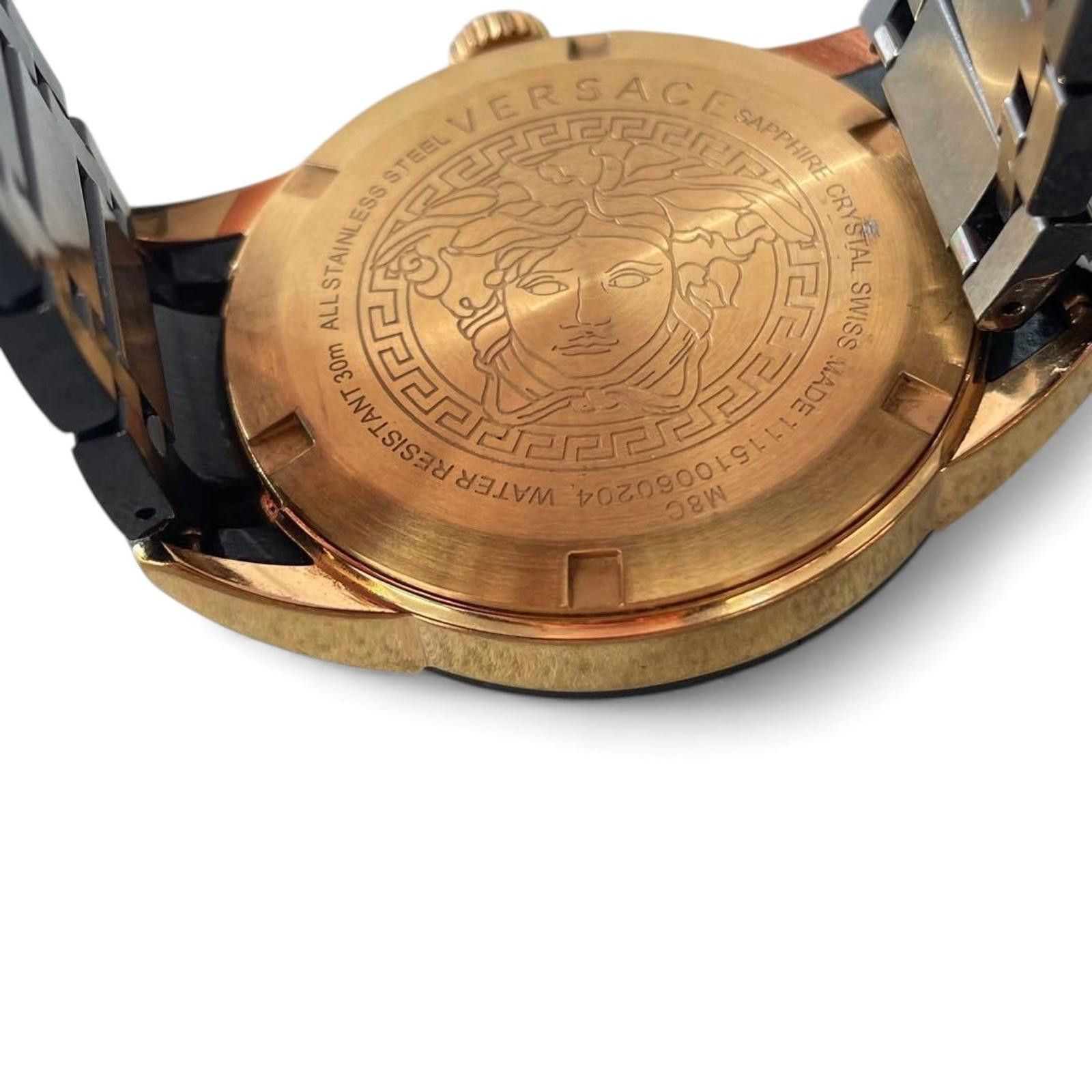 Versace Versace - Men's Black and Gold Chronograph Watch Size ONE SIZE - 4 Thumbnail