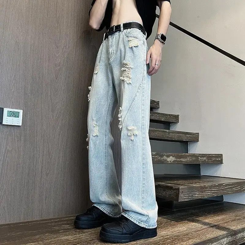Japanese Brand Retro loose wide leg slightly flared denim jeans Size US 32 / EU 48 - 2 Thumbnail