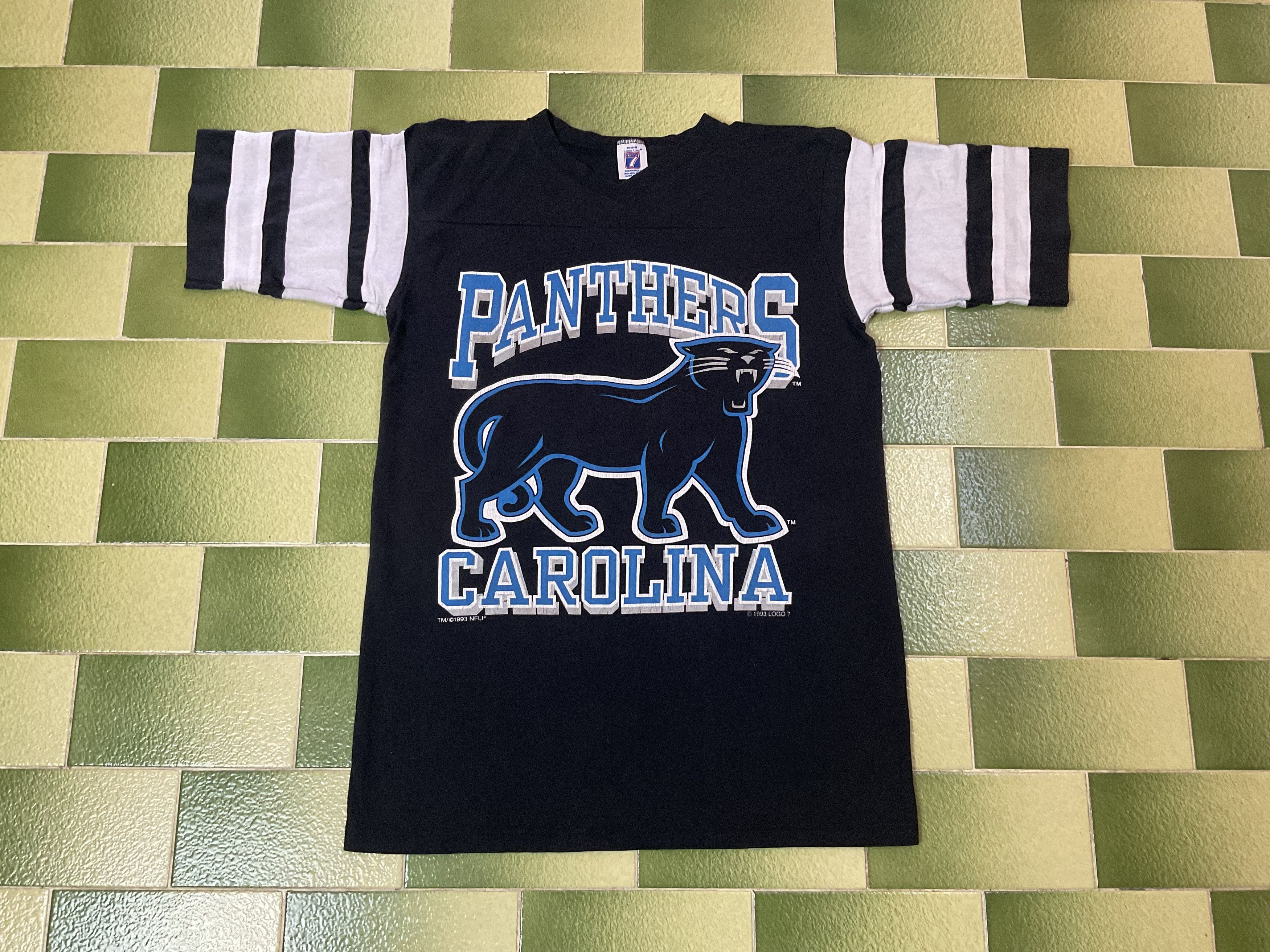 NFL Vintage 1993 Carolina Panthers Raglan T-Shirt 3/4 Sleeves Size US M / EU 48-50 / 2 - 1 Thumbnail