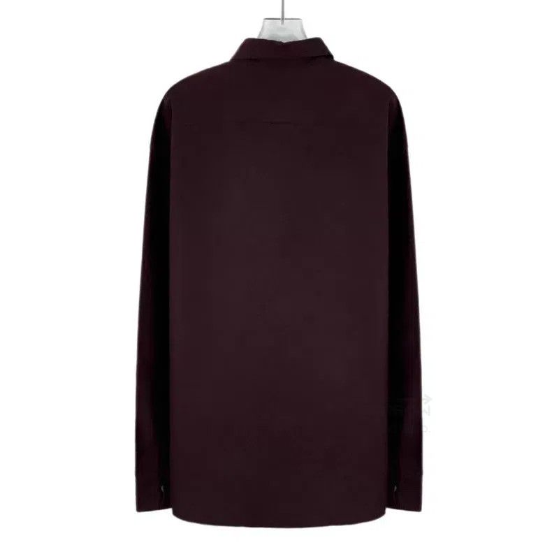 Hermes Hermes Burgundy asymmetric pocket cotton lapel long-sleeve Size XS / US 0-2 / IT 36-38 - 2 Thumbnail