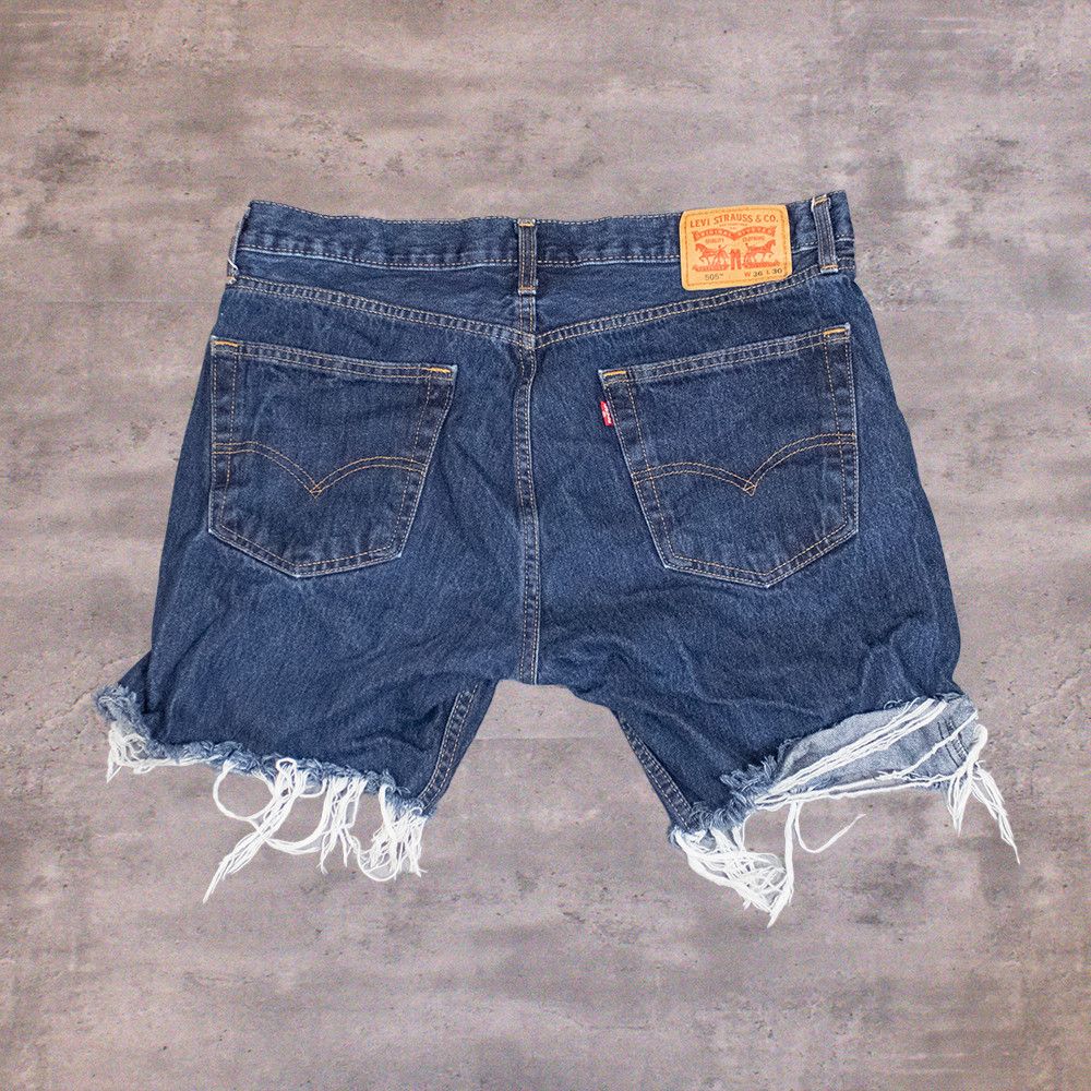 Levi's Levis Cut Off Baggy Indigo Distressed Jorts Shorts Size US 36 / EU 52 - 1 Thumbnail