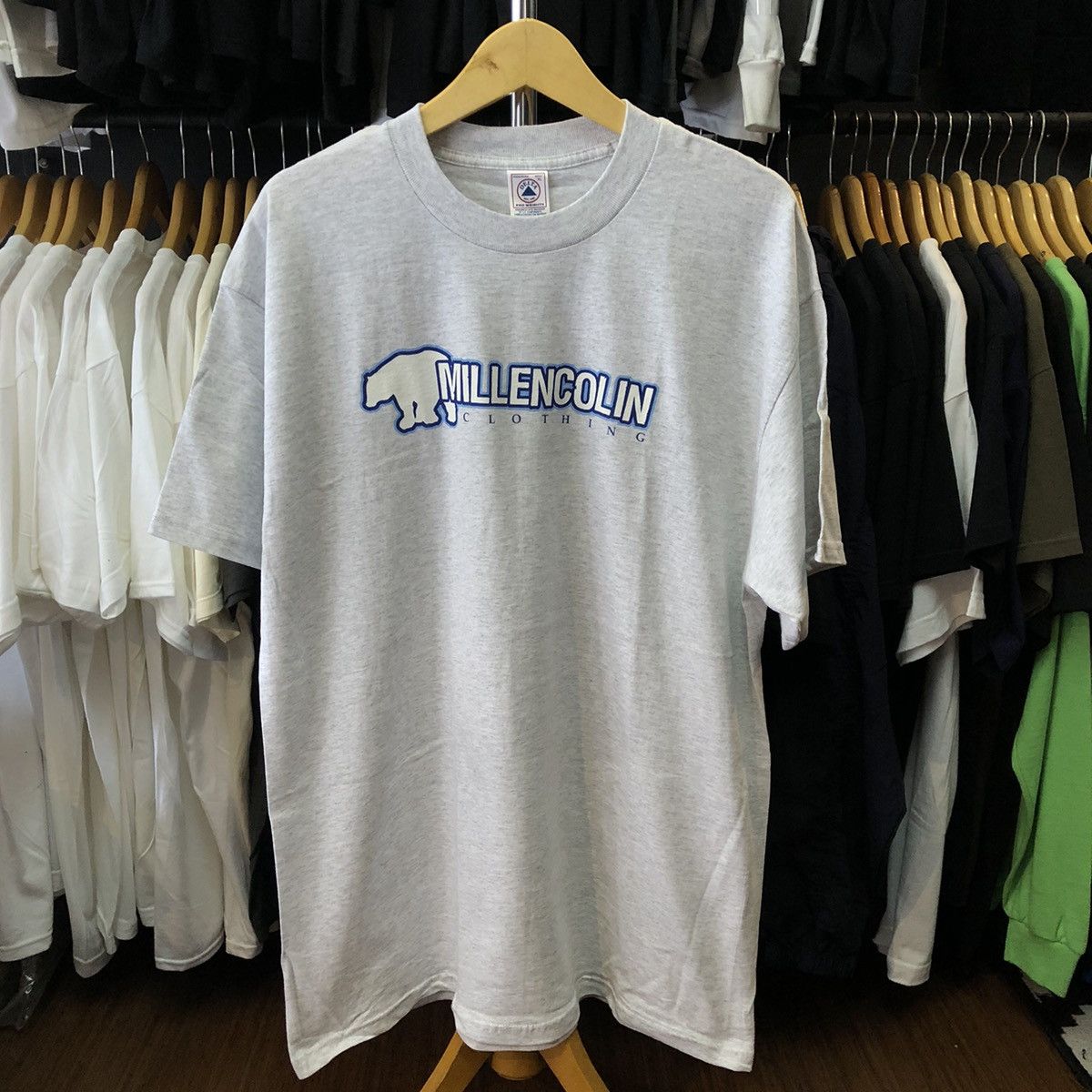 image of Band Tees x Rock Tees Millencollin - Polar Bear Tshirt 00S in Grey, Men's (Size XL)
