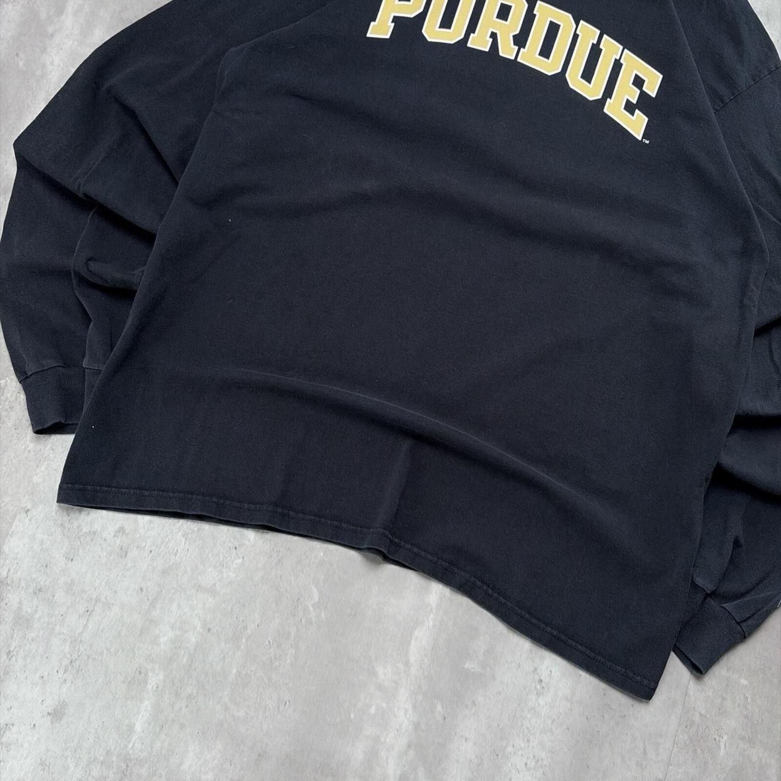 Champion Y2K Black Champion Purdue University Long Sleeve Shirt Size US XL / EU 56 / 4 - 4 Thumbnail