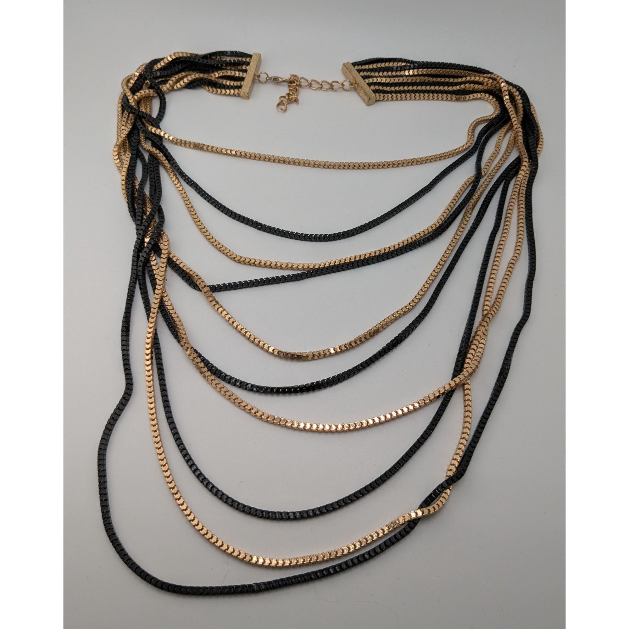 Other Elegant Glam Layered Black & Gold Multi-Strand Necklace With Size ONE SIZE - 5 Thumbnail