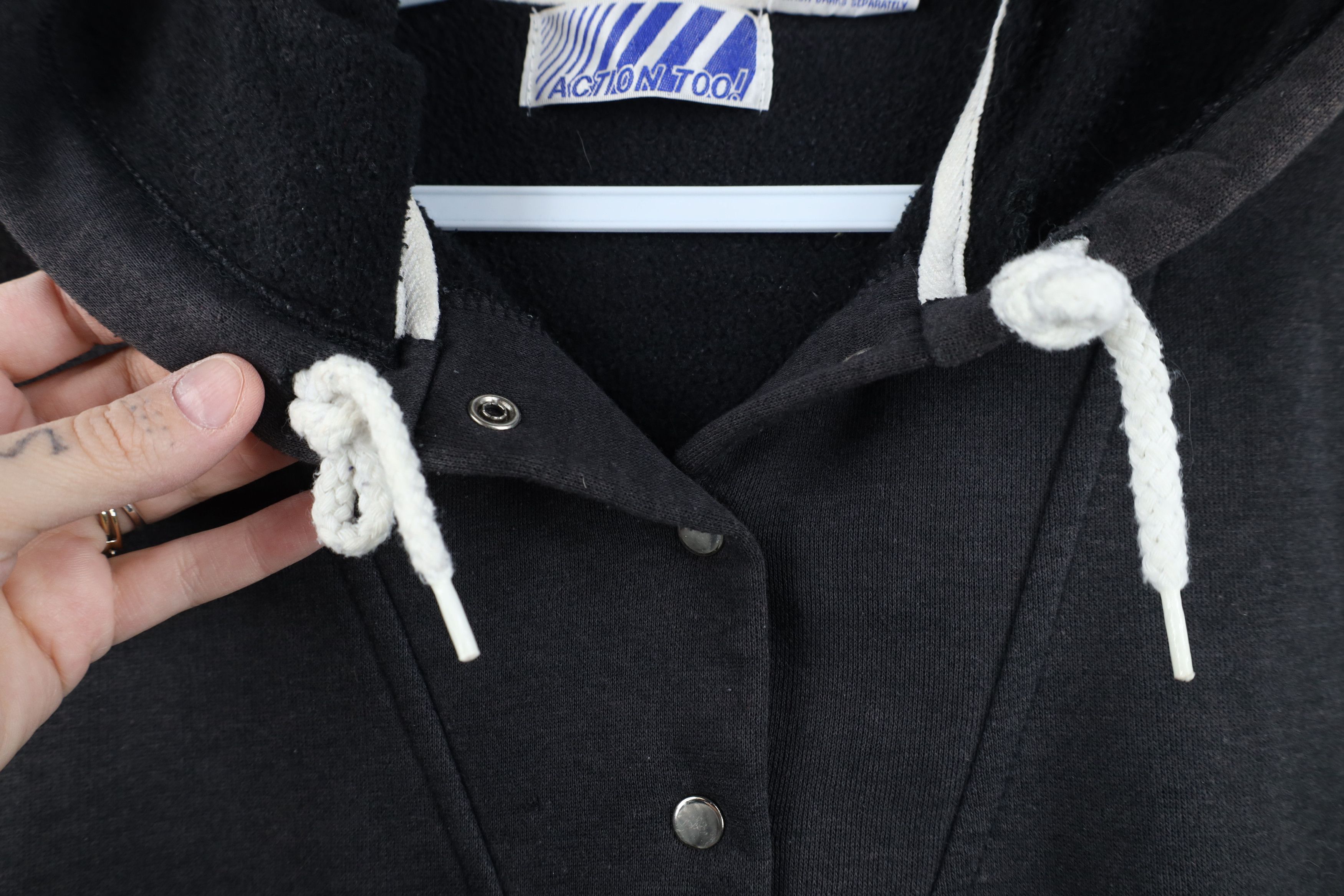 Vintage Vintage 80s 90s Streetwear Striped Hoodie Sweatshirt Black Size US S / EU 44-46 / 1 - 10 Thumbnail