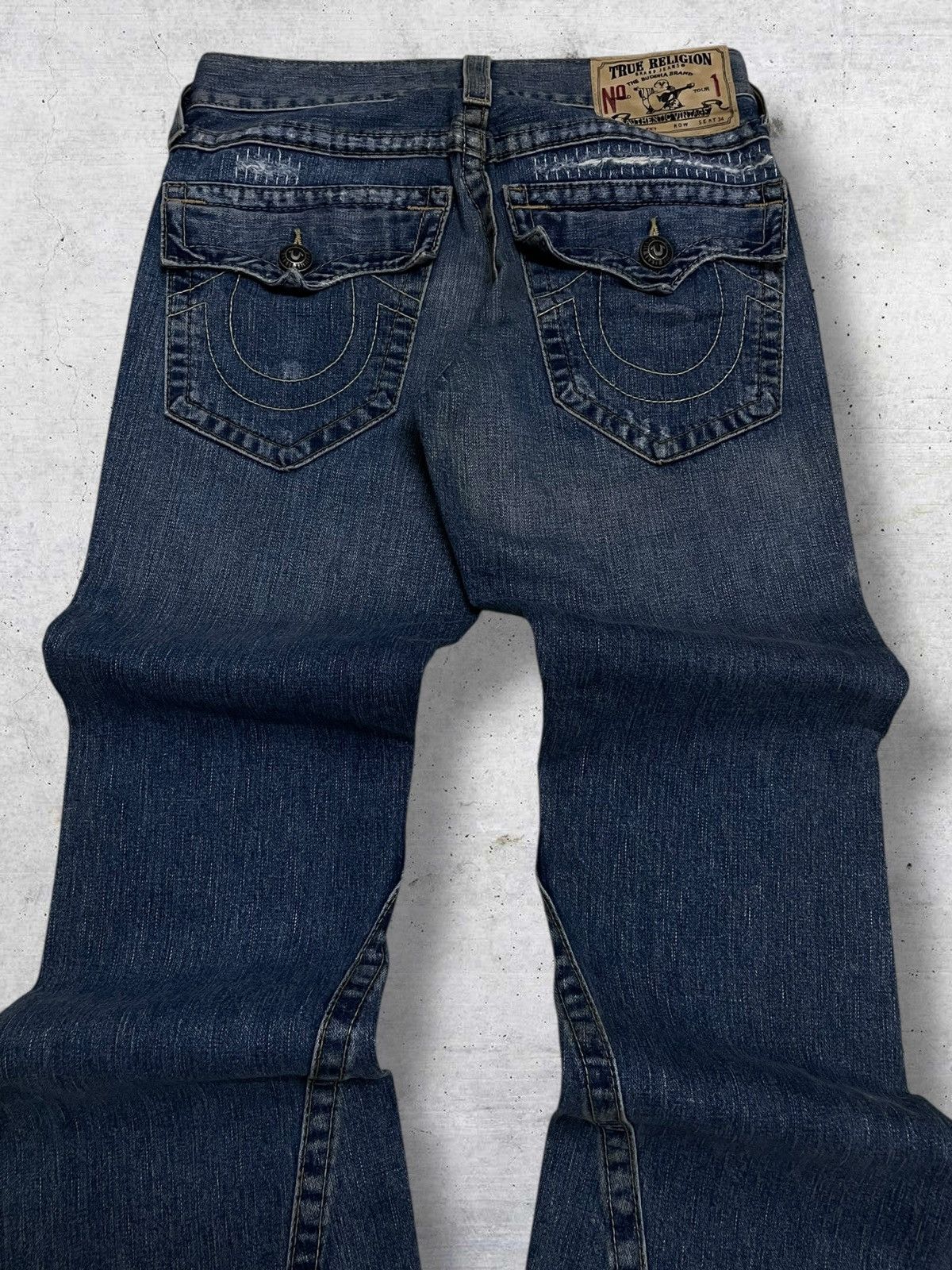 True Religion VINTAGE TRUE RELIGION DESIGNER RIPPED FAMOUS FLARED DENIM Size US 31 - 11 Thumbnail