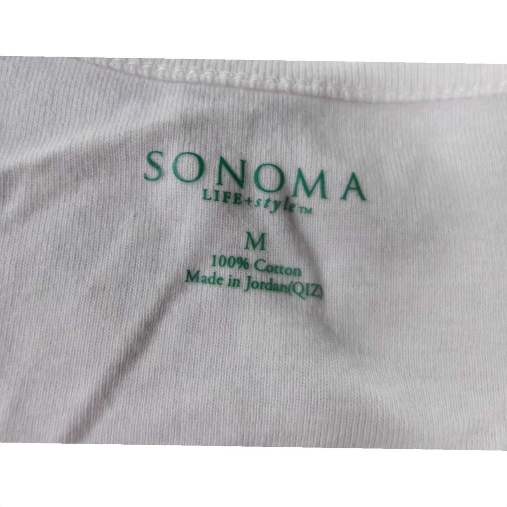 Vintage SONOMA Women White V-Neck T-Shirt Basic Shirt Short Sleeve 100% Cotton Comfortable Everyday Classic Size M / US 6-8 / IT 42-44 - 6 Thumbnail