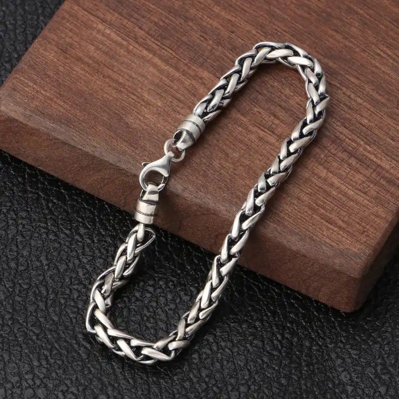 Jewelry × Vintage Stainless Steel Bracelet with Lobster Claw Clasp Fashion Size ONE SIZE - 3 Thumbnail