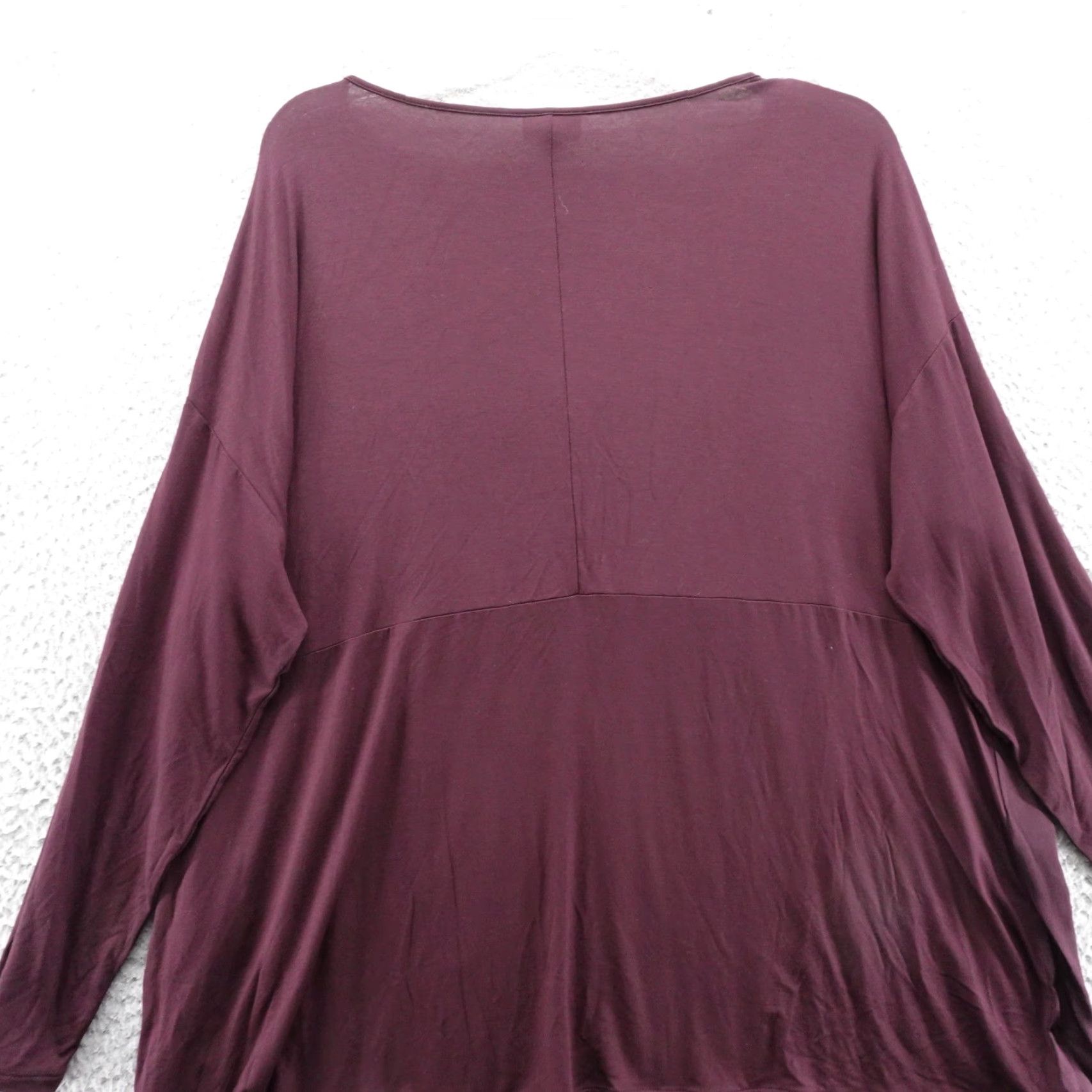 J. Jill J.Jill Womens 2X Burgundy Rayon Blend Long Sleeve Comfort Top Blouse Size XXL / US 16-18 / IT 52-54 - 4 Thumbnail