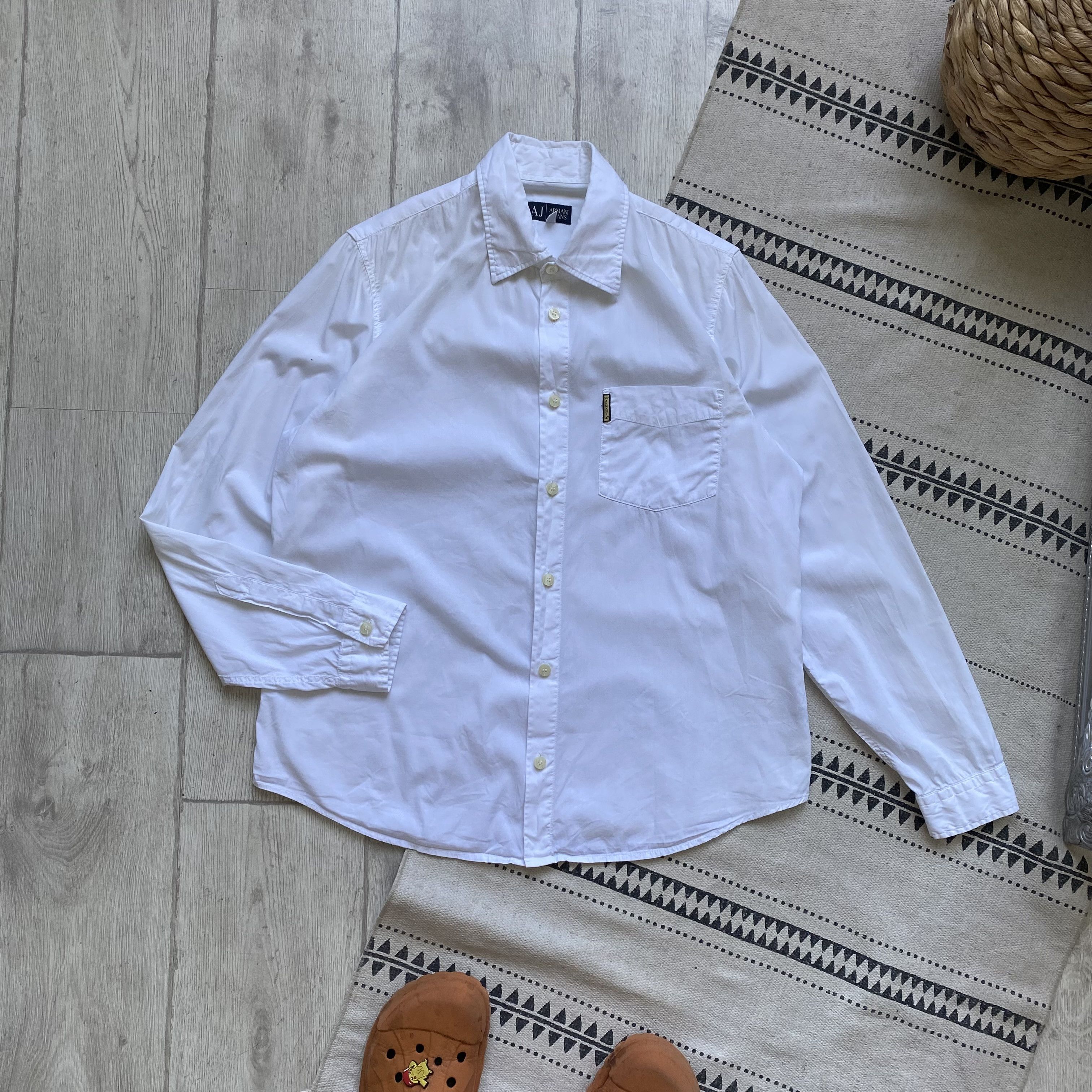 Emporio Armani 👔 Vintage 80-90s Armani Classic Shirt White Oldmoney Luxury Size US M / EU 48-50 / 2 - 8 Thumbnail