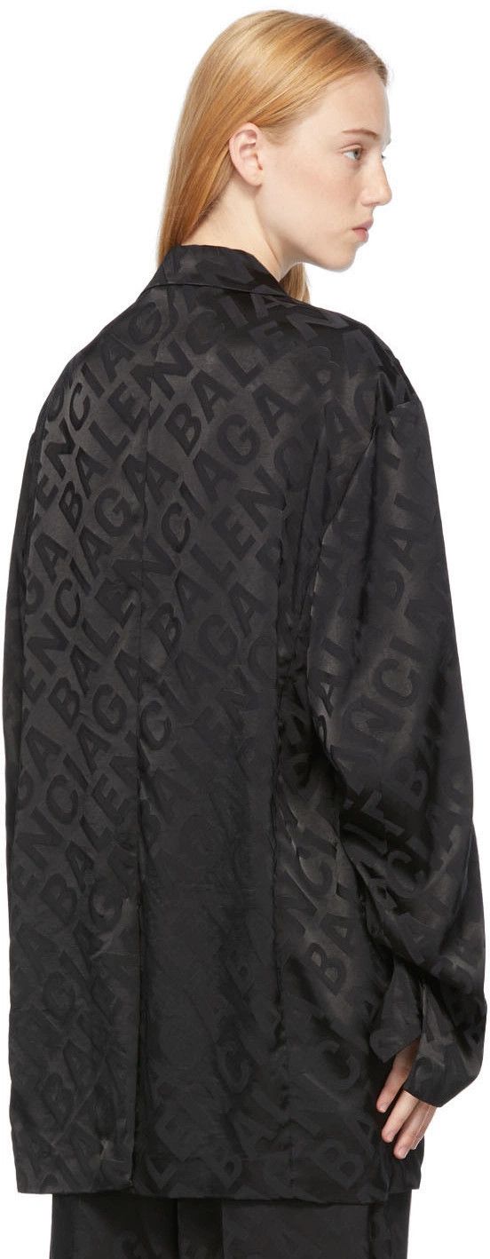 Balenciaga o1in1g1024 Large Allover Logo Fluid Jacket in Black Size XS / US 0-2 / IT 36-38 - 6 Thumbnail