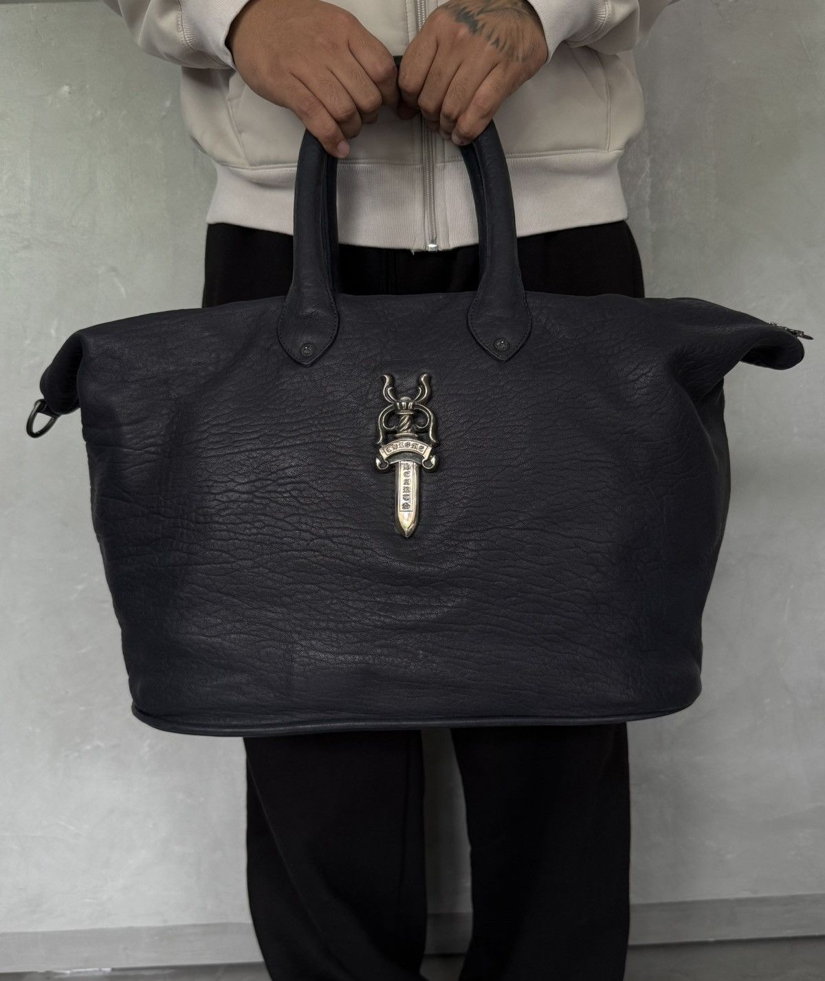 Chrome Hearts Rare 90s - Big Dagger Embellished Leather Duffle Bag Size ONE SIZE - 16 Thumbnail