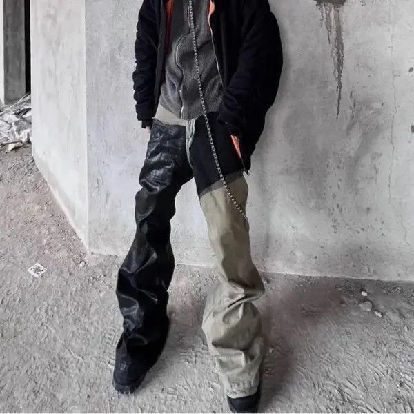 VIBE RG Style Ribbon Patchwork Gradient Baggy Jeans Loose Y2K Size US 32 / EU 48 - 1 Thumbnail