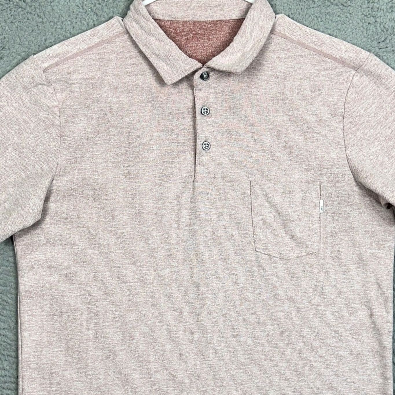 Vuori Vuori Polo Shirt Mens M Pink Light Heathered Pocket Golf Breathable Casual Sport Shirt Size US M / EU 48-50 / 2 - 2 Thumbnail