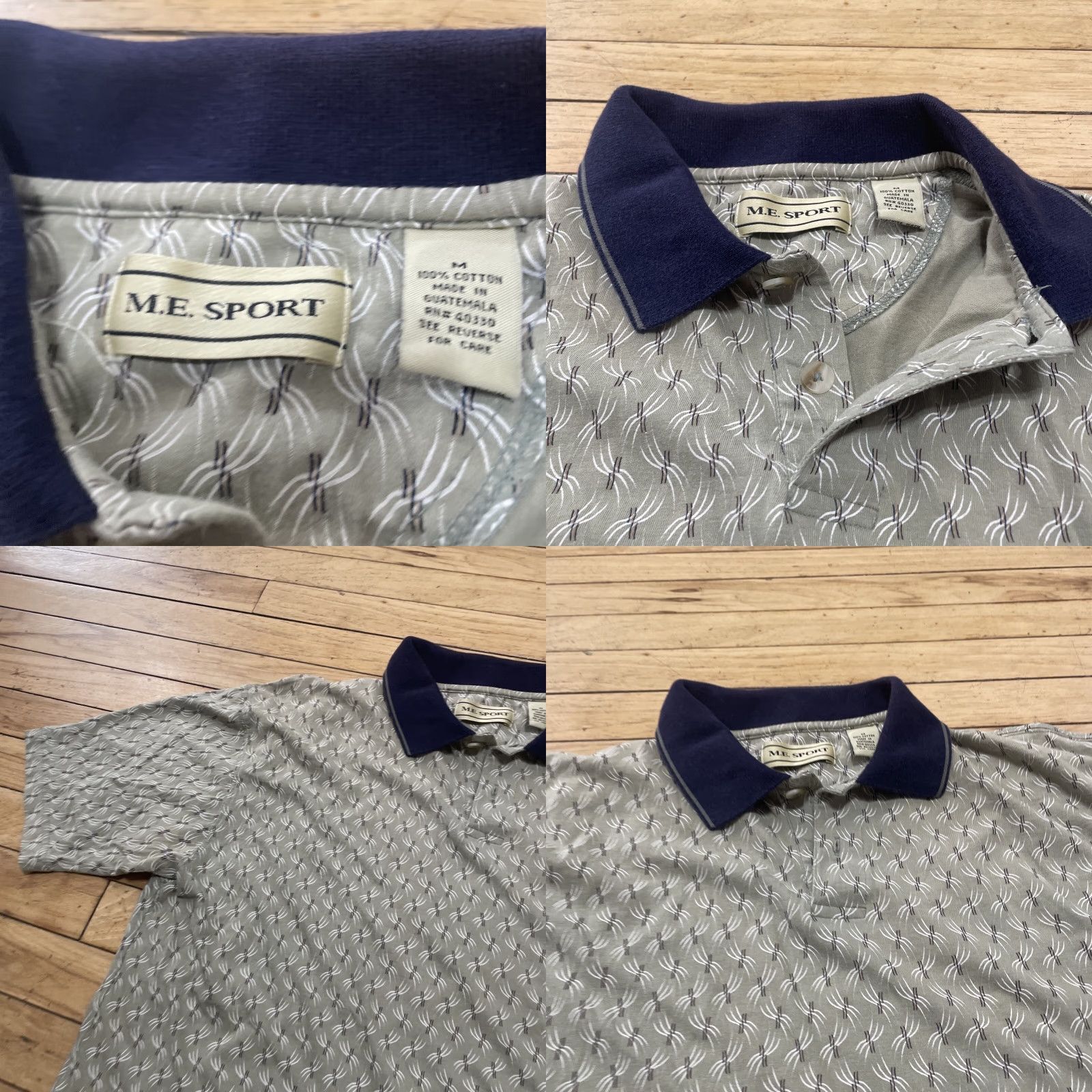 Vintage VINTAGE M.E. Sport Polo Shirt Men M Green Blue Geometric 90s Streetwear Y2k Prep Polo Mens Short Sleeve Button Collar Size US M / EU 48-50 / 2 - 9 Thumbnail