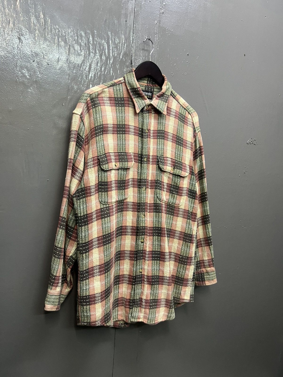 Vintage Wrangler Trail Flannel Shirt Size US L / EU 52-54 / 3 - 3 Thumbnail